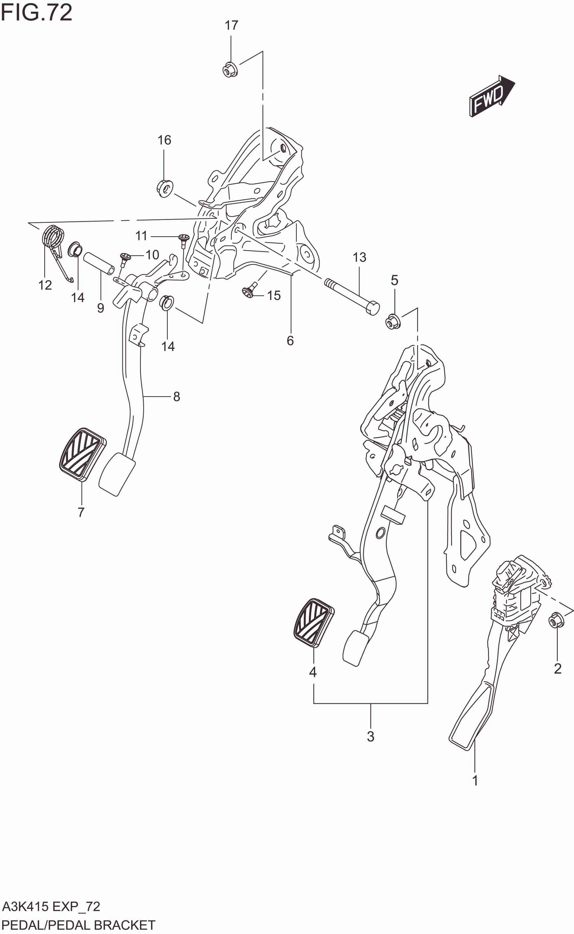 PEDAL/PEDAL BRACKET (5MT)