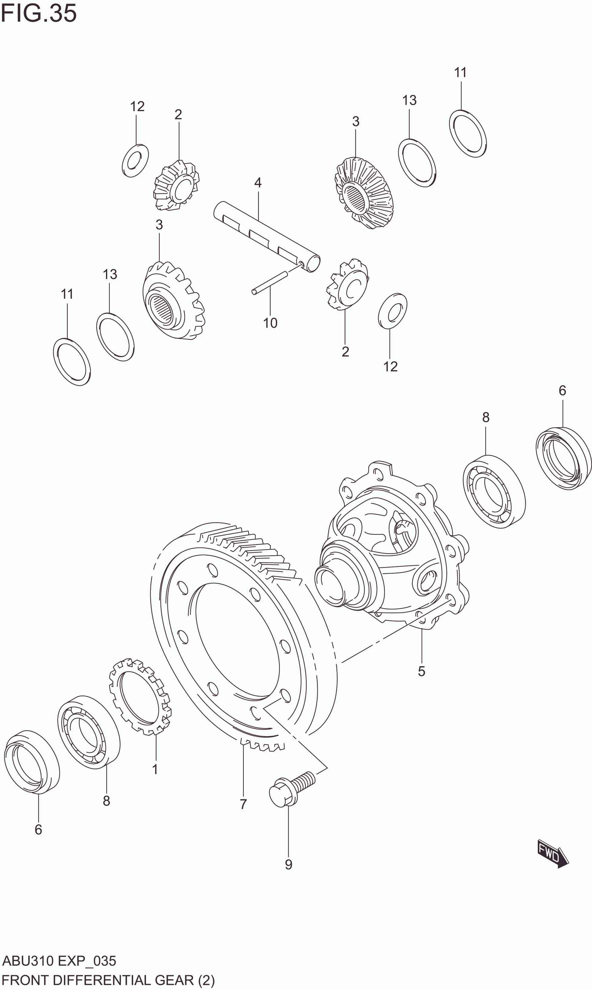 FRONT DIFFERENTIAL GEAR (5AGS)