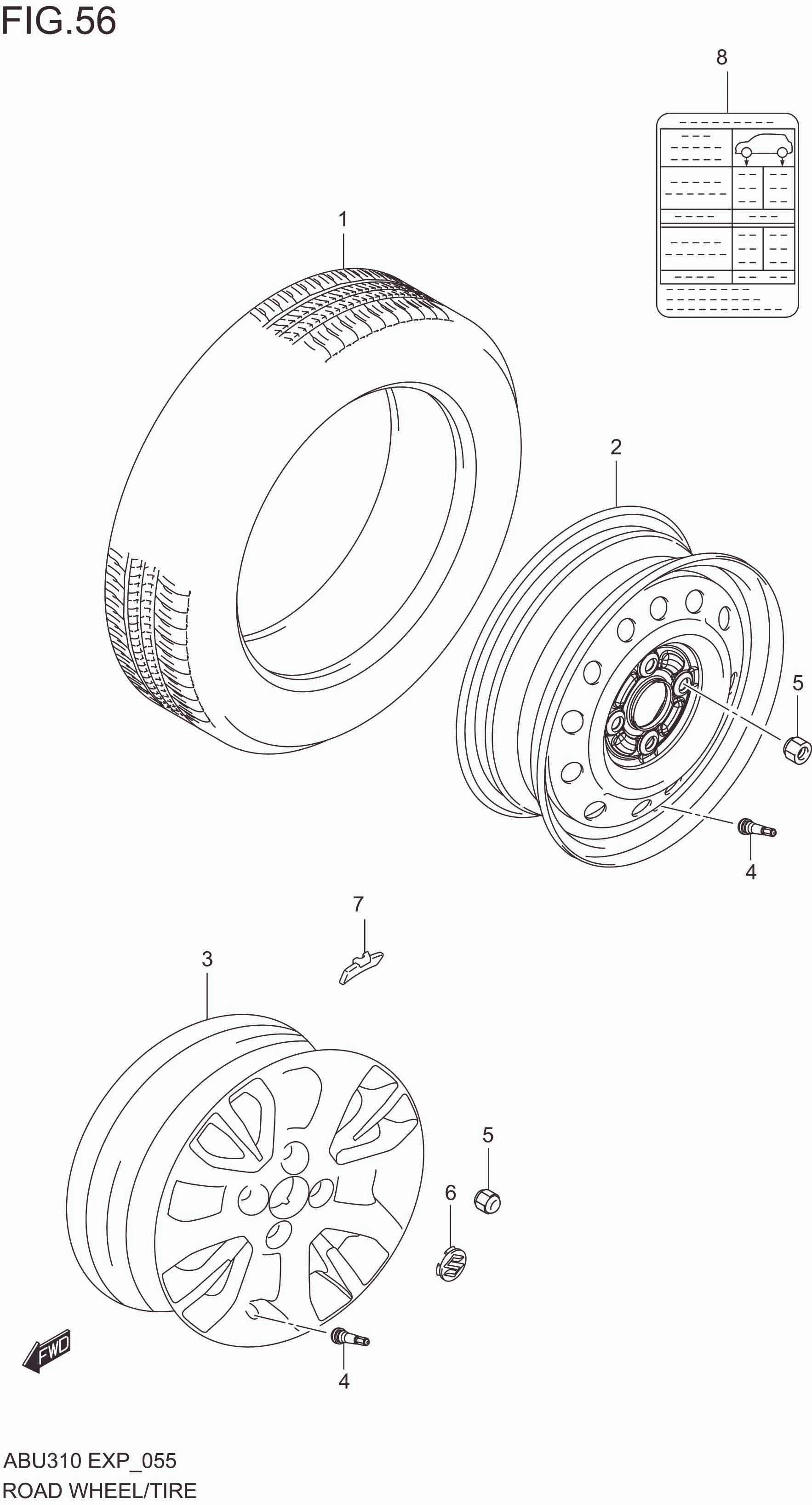 ROAD WHEEL/TIRE(K10B:DX,K10C)