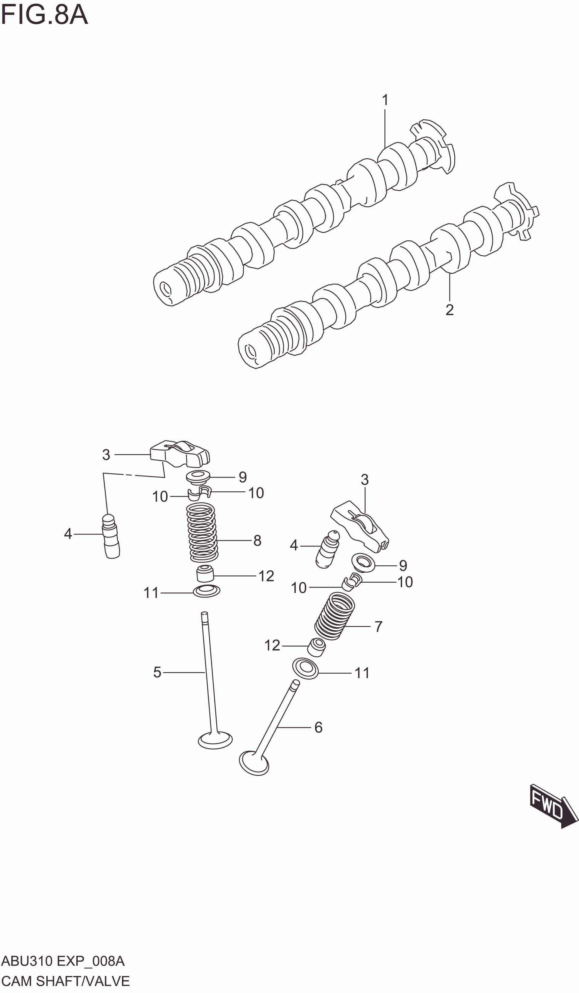 CAM SHAFT/VALVE(K10C)
