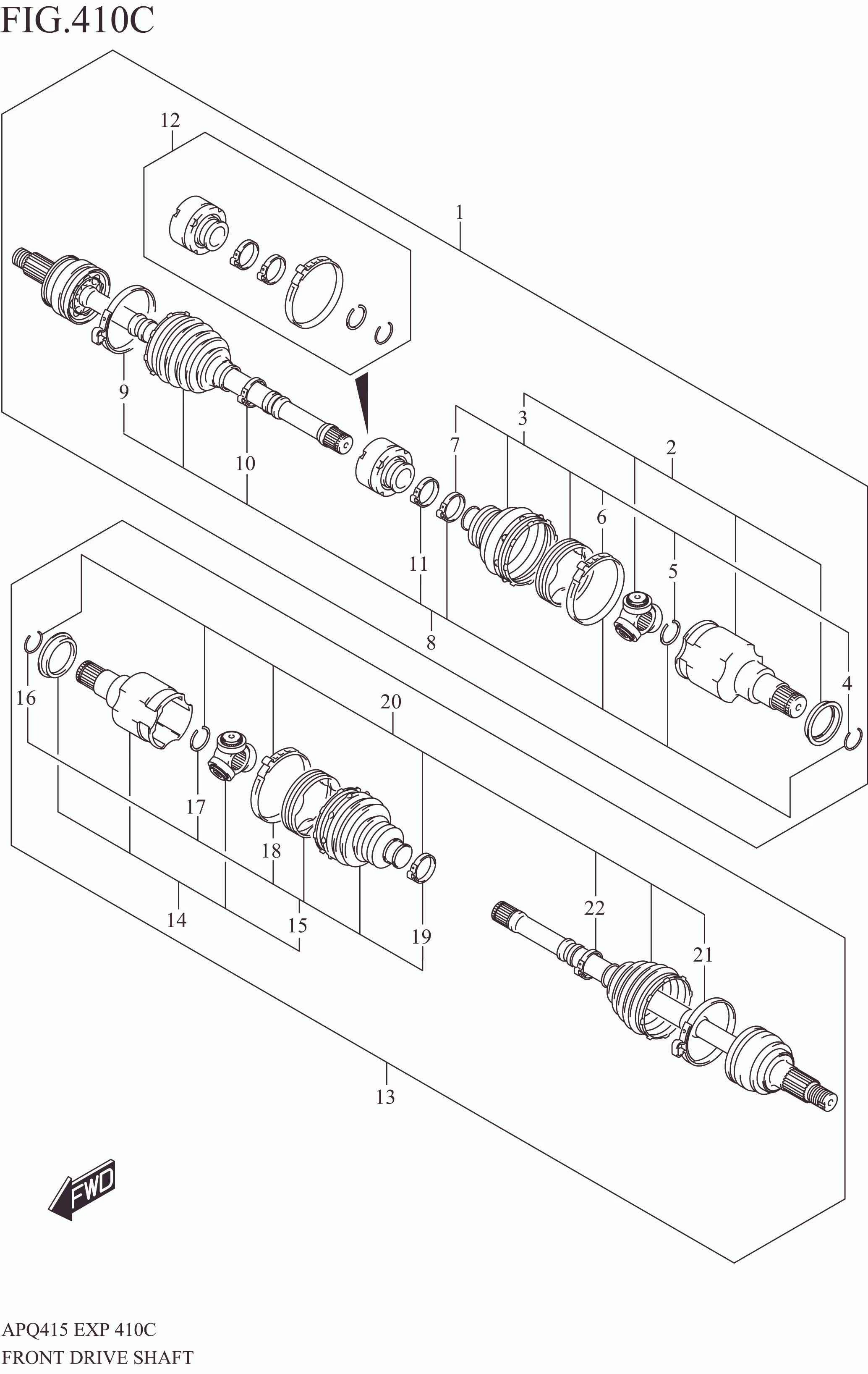 FRONT DRIVE SHAFT (6AT:2WD)
