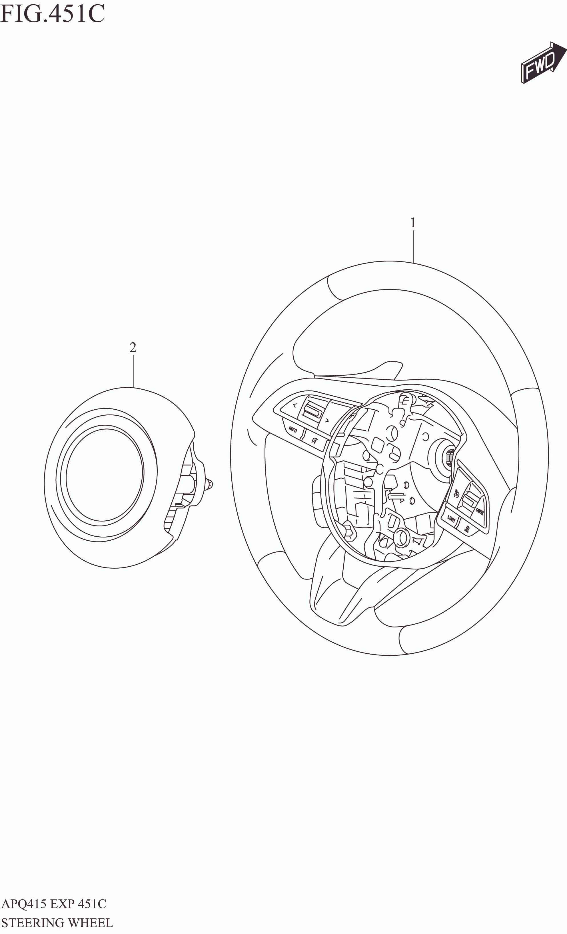 STEERING WHEEL (SEE NOTE 1)
