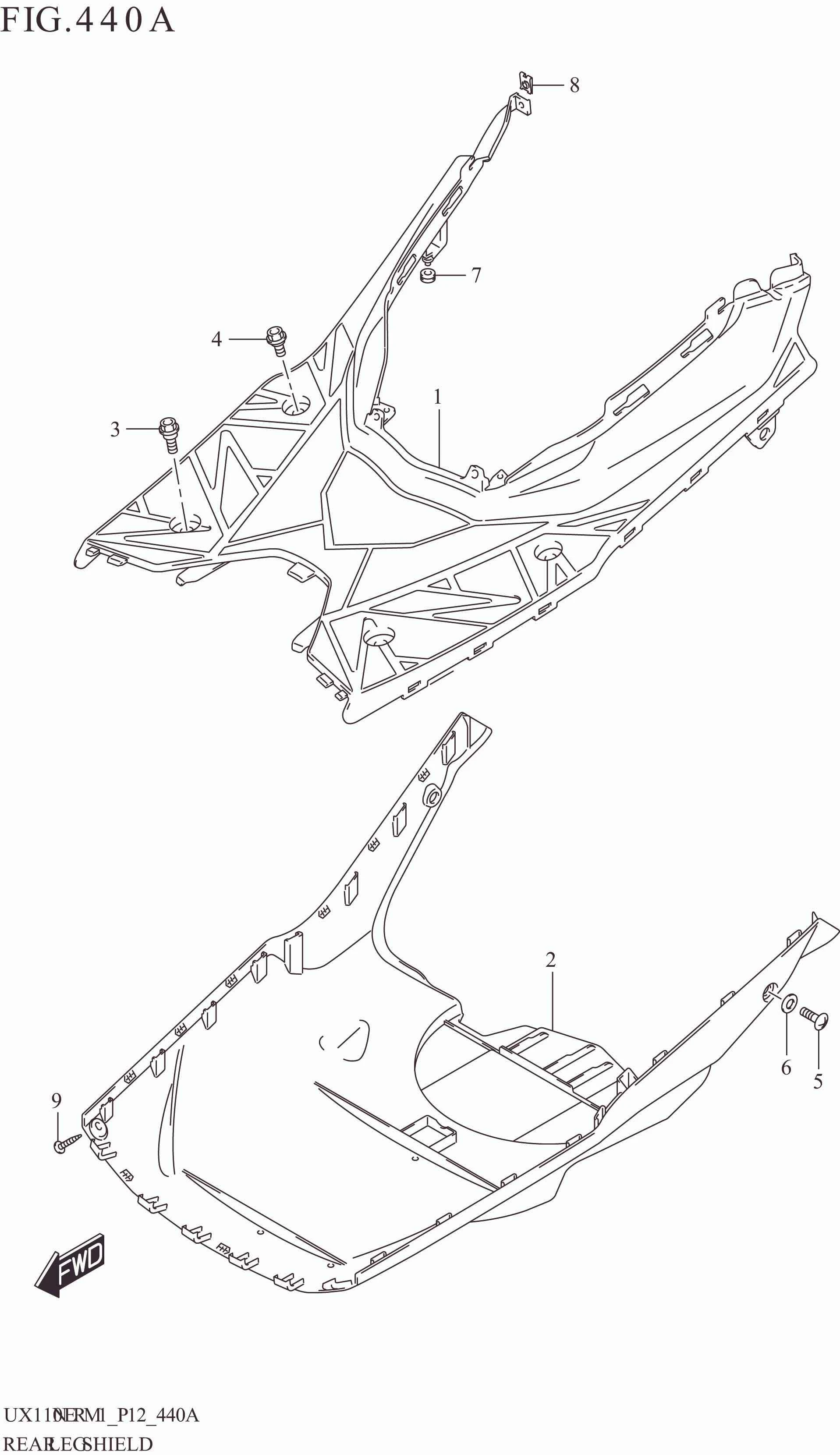 FIG. 440A REAR LEG SHIELD
