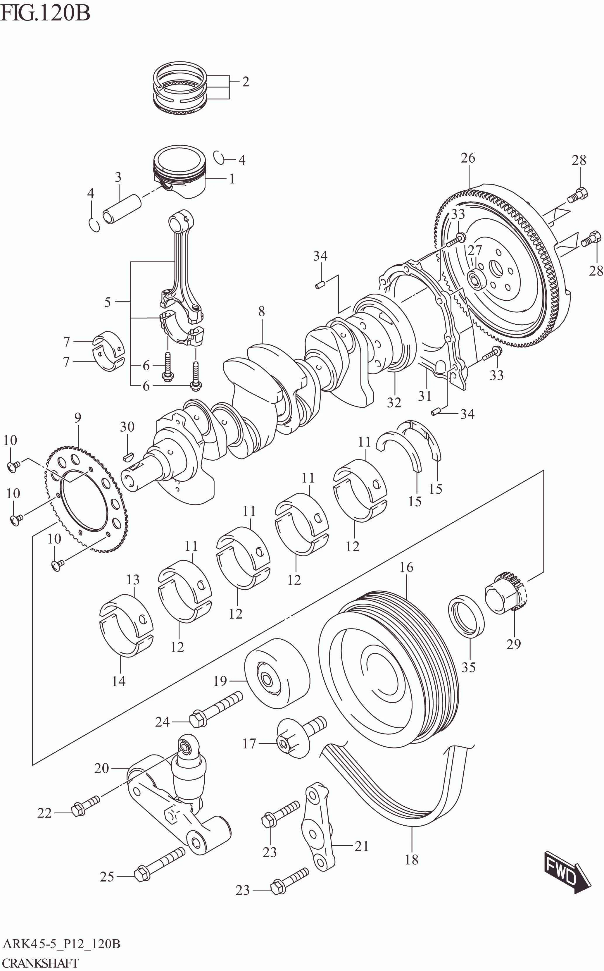 FIG. 120B CRANKSHAFT (W_EASS)