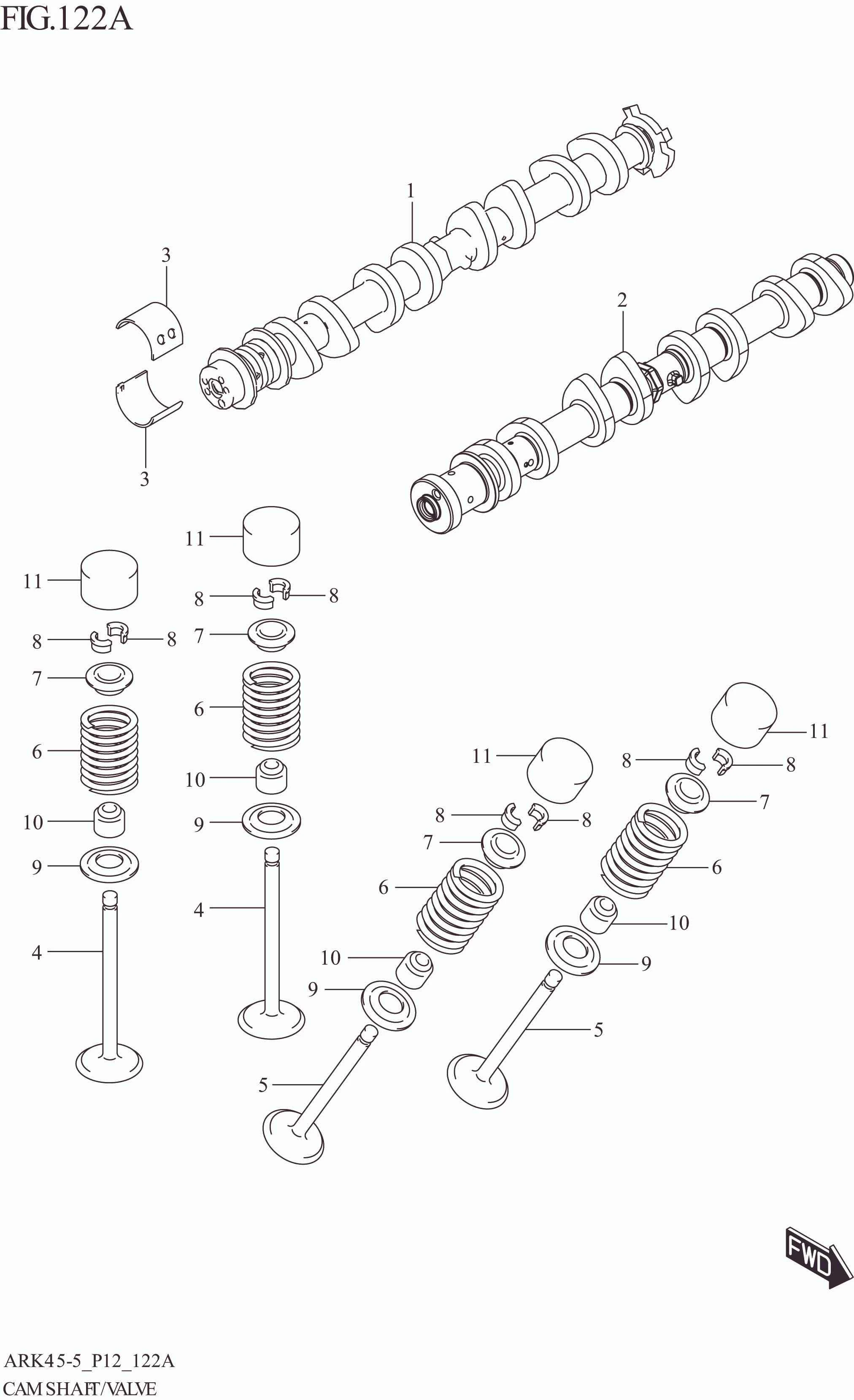 FIG. 122A CAM SHAFT/VALVE