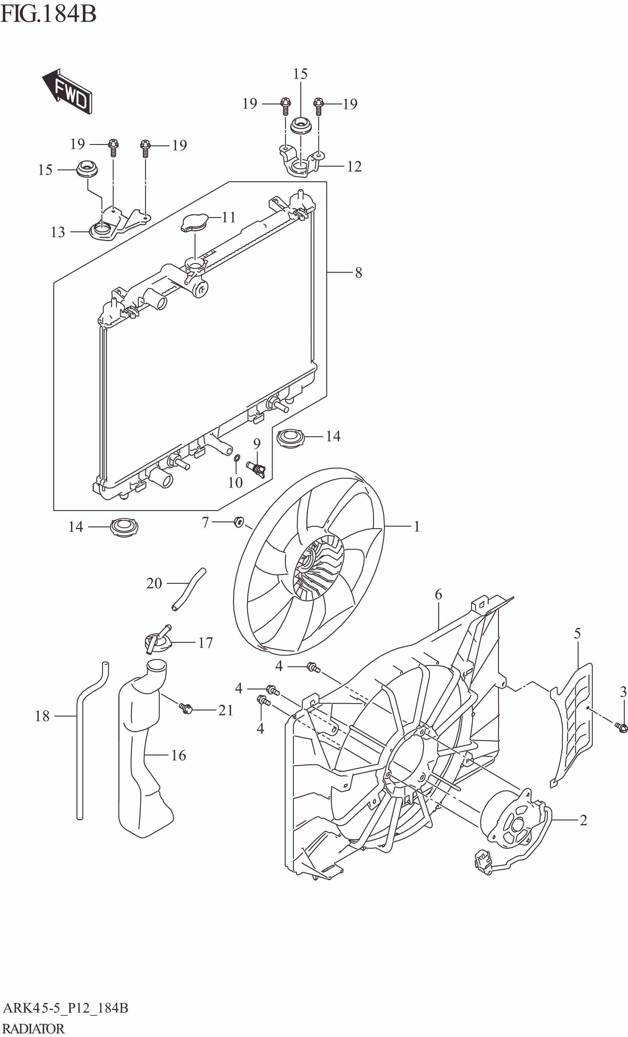 FIG. 184B RADIATOR (4AT)