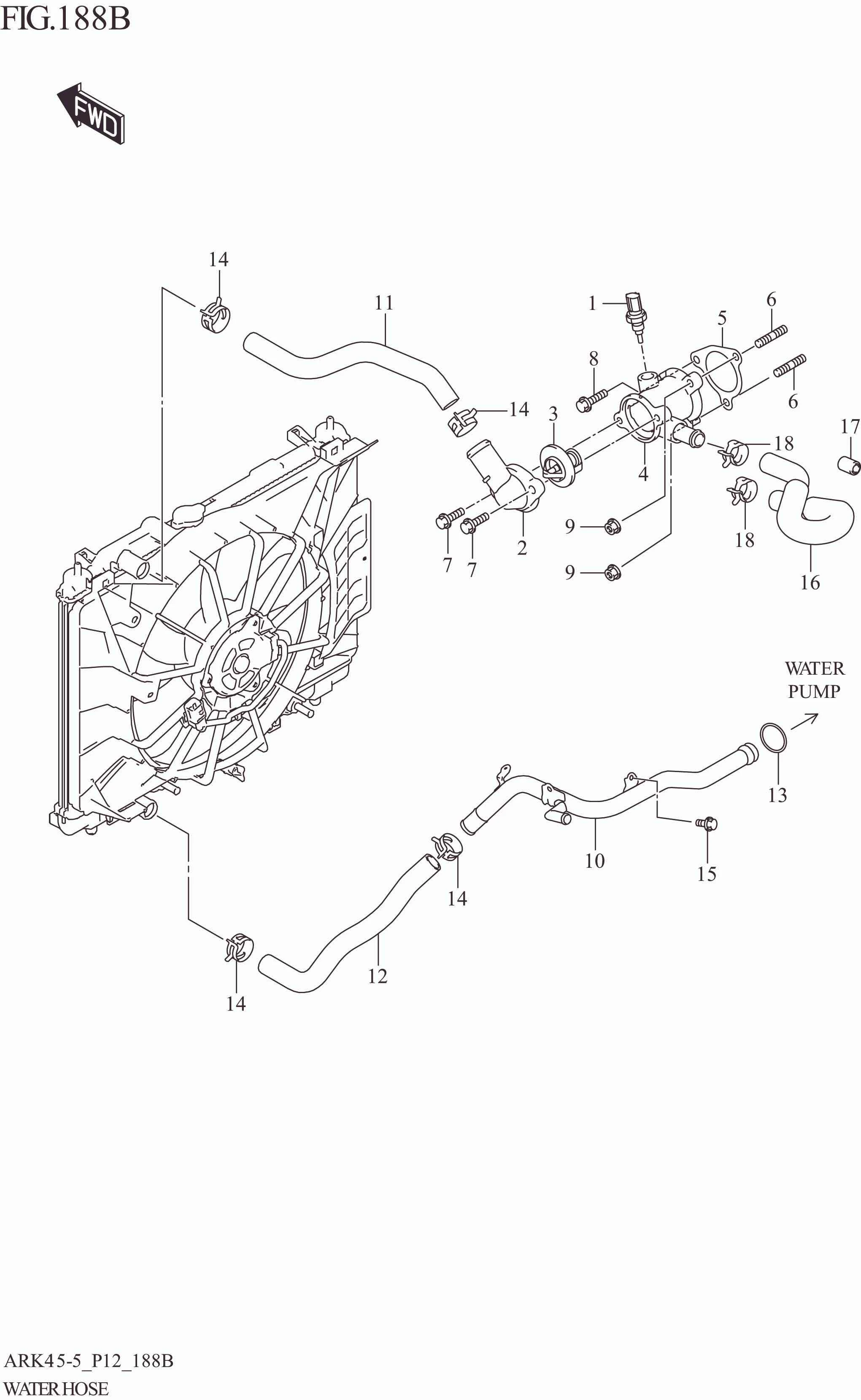 FIG. 188B WATER HOSE (4AT:GL)