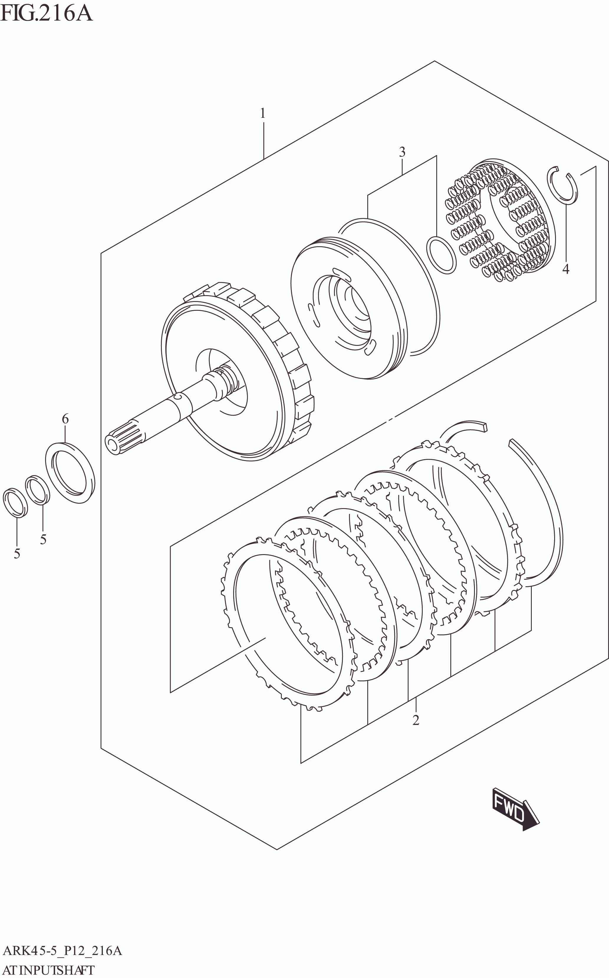 FIG. 216A AT INPUT SHAFT (4AT)