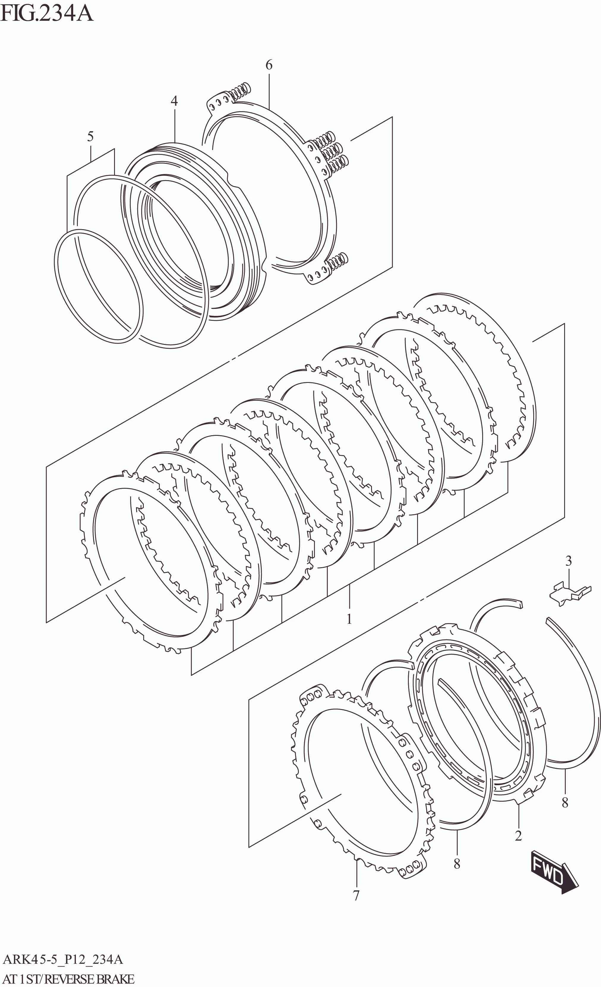 FIG. 234A AT 1ST/REVERSE BRAKE (4AT)