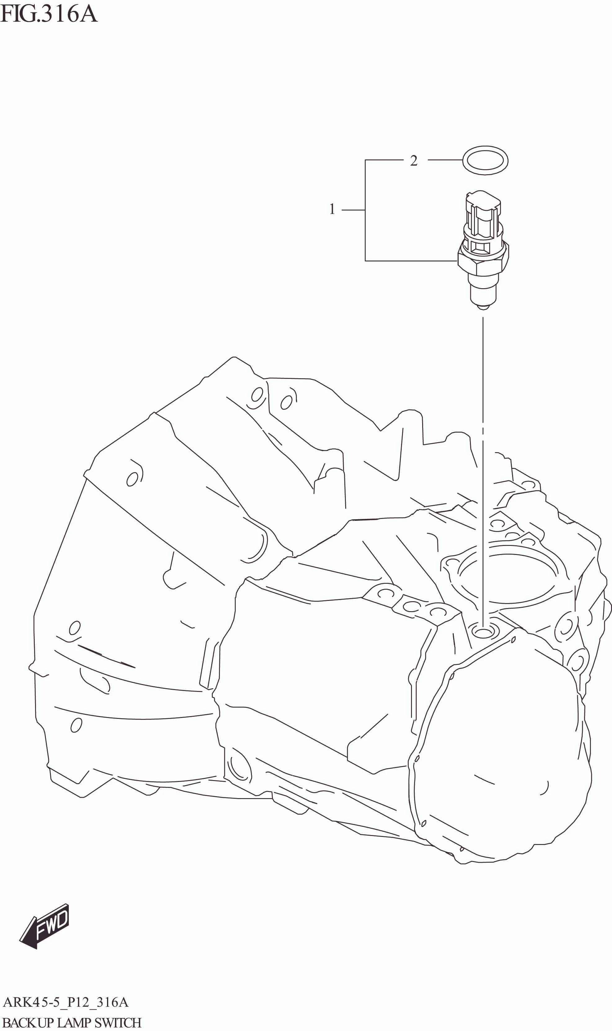 FIG. 316A BACK UP LAMP SWITCH (5MT)