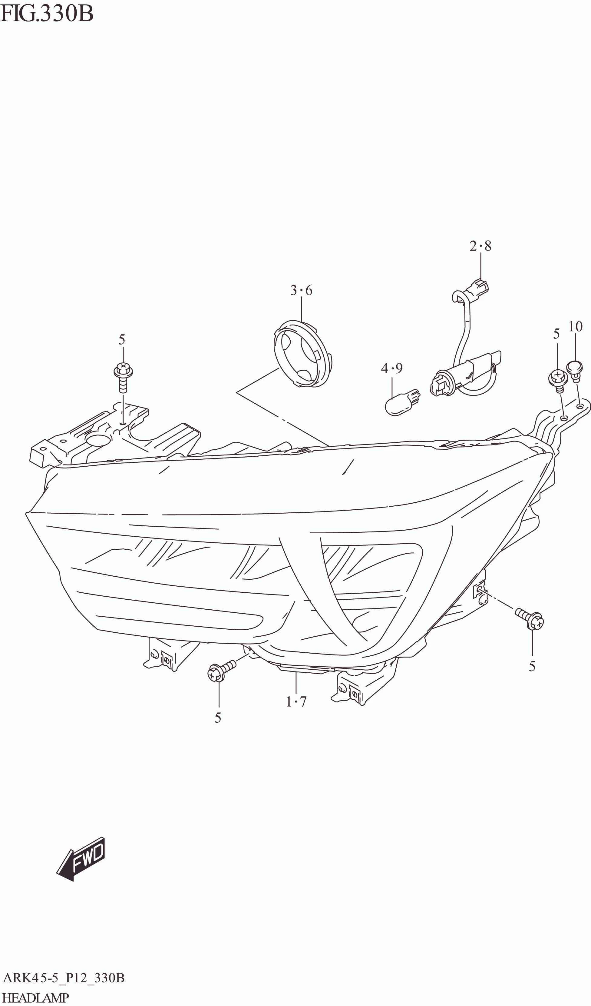 FIG. 330B HEADLAMP (XL7)