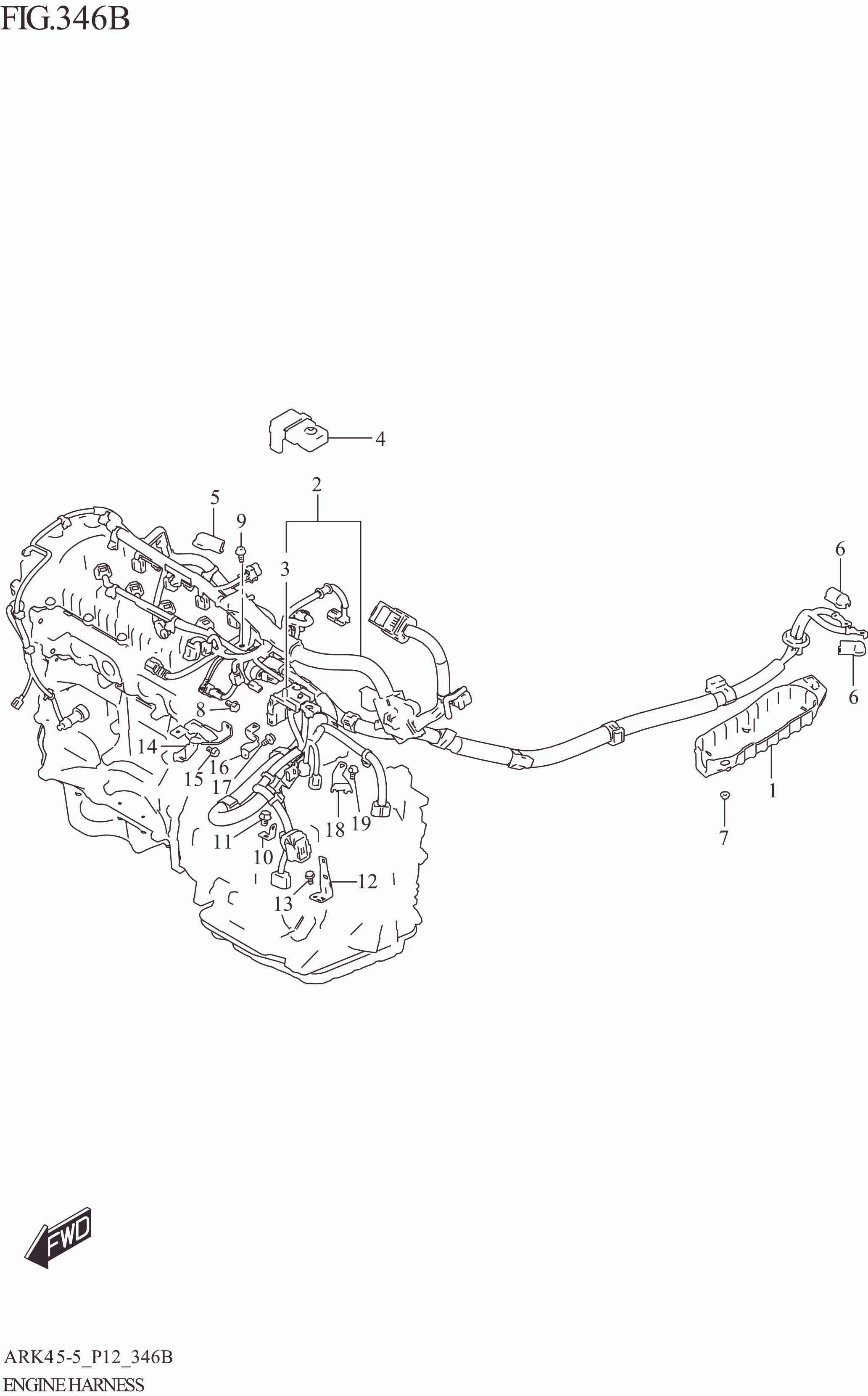 FIG. 346B ENGINE HARNESS (4AT:W_EASS)