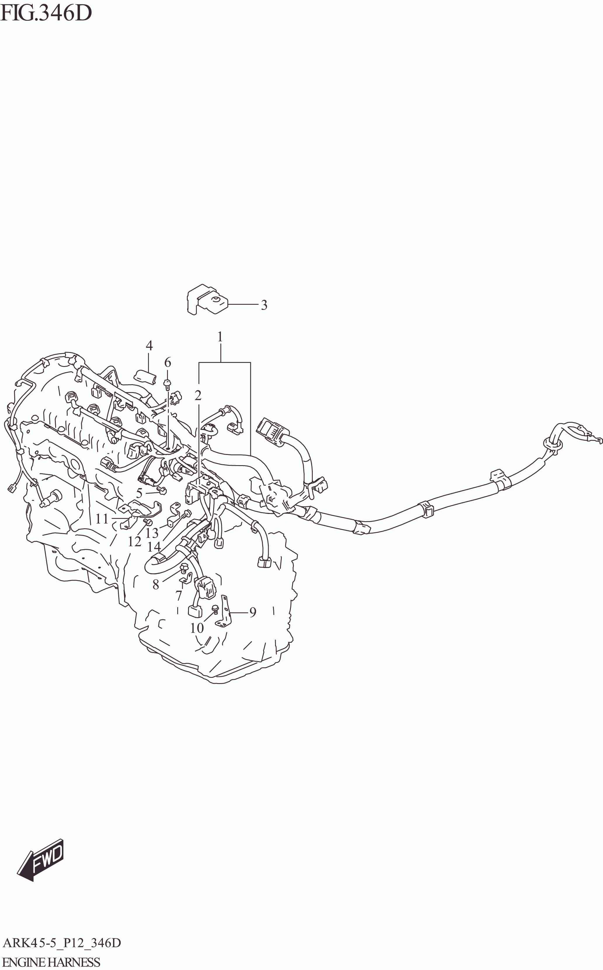 FIG. 346D ENGINE HARNESS (4AT:N_EASS)