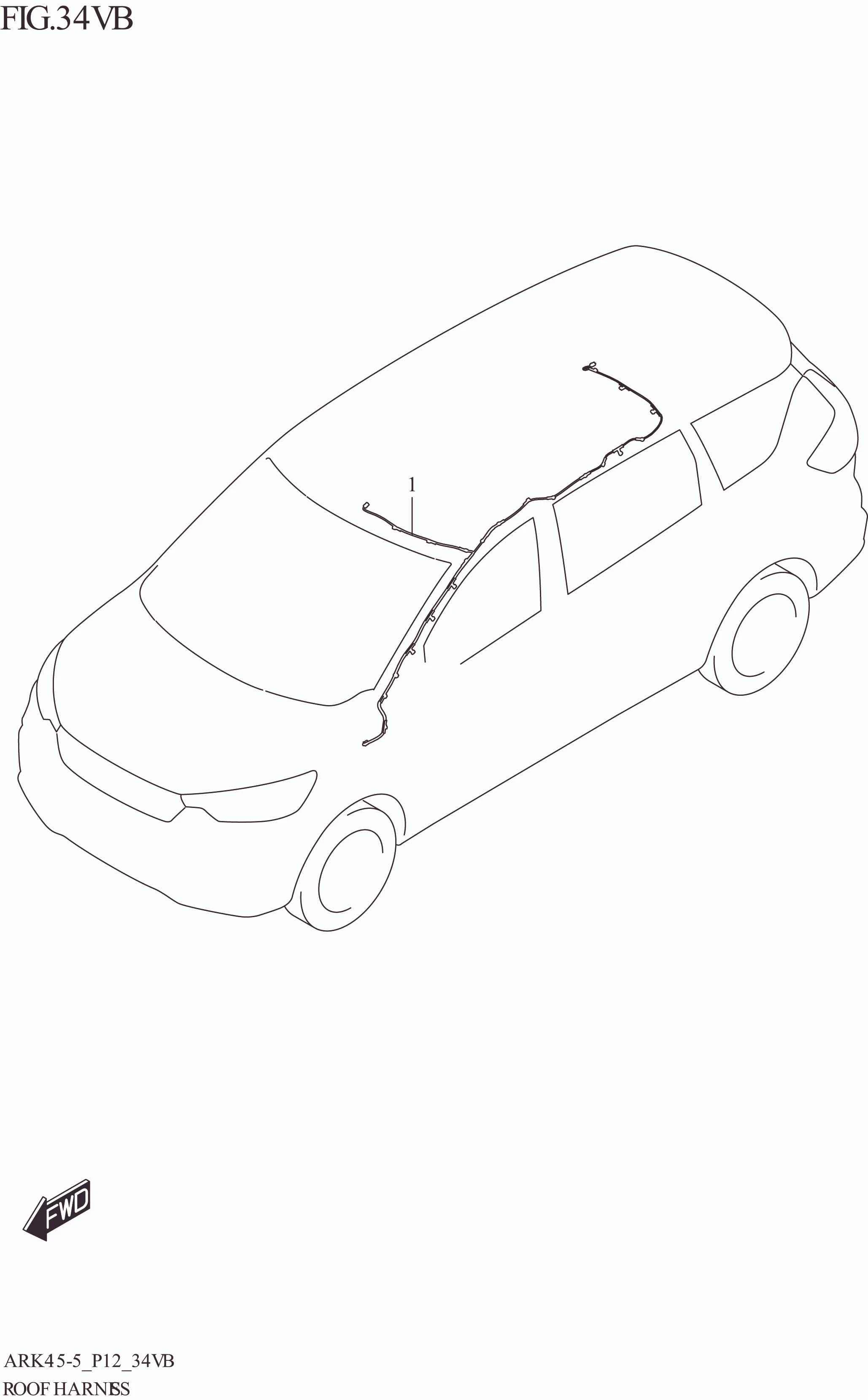 FIG. 34VB ROOF HARNESS (XL7)