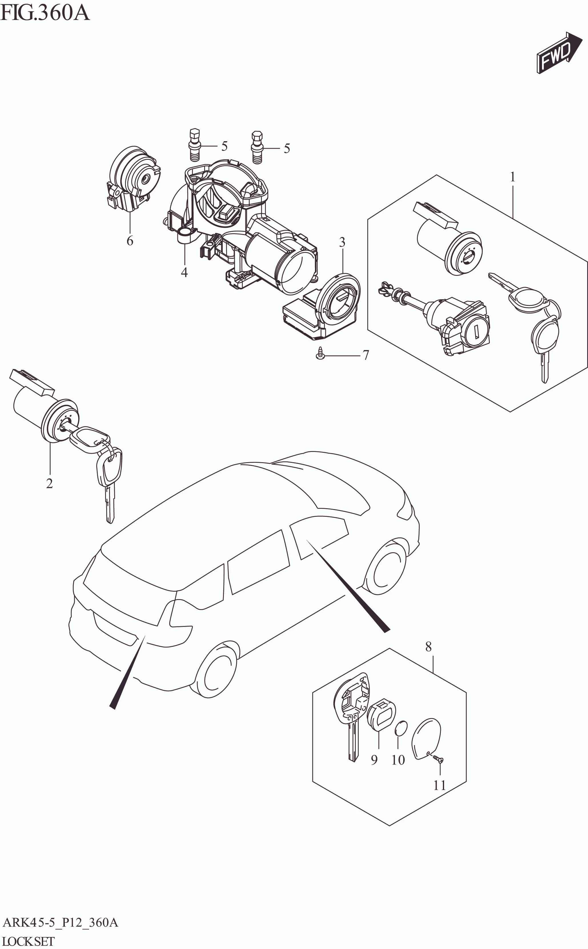 FIG. 360A LOCK SET ((GL):5MT)