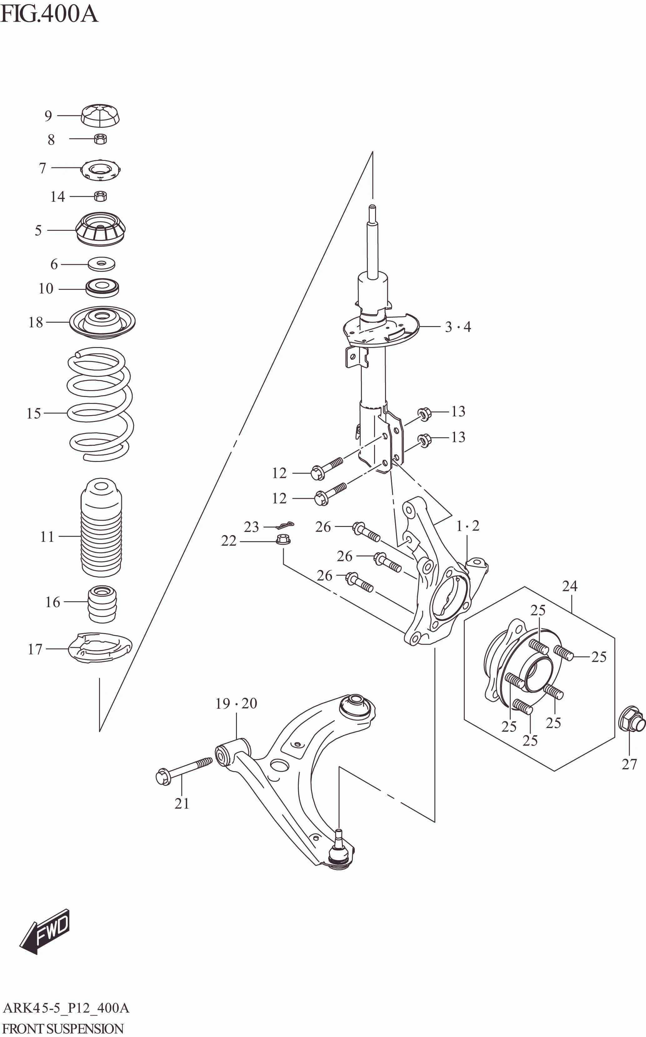 FIG. 400A FRONT SUSPENSION