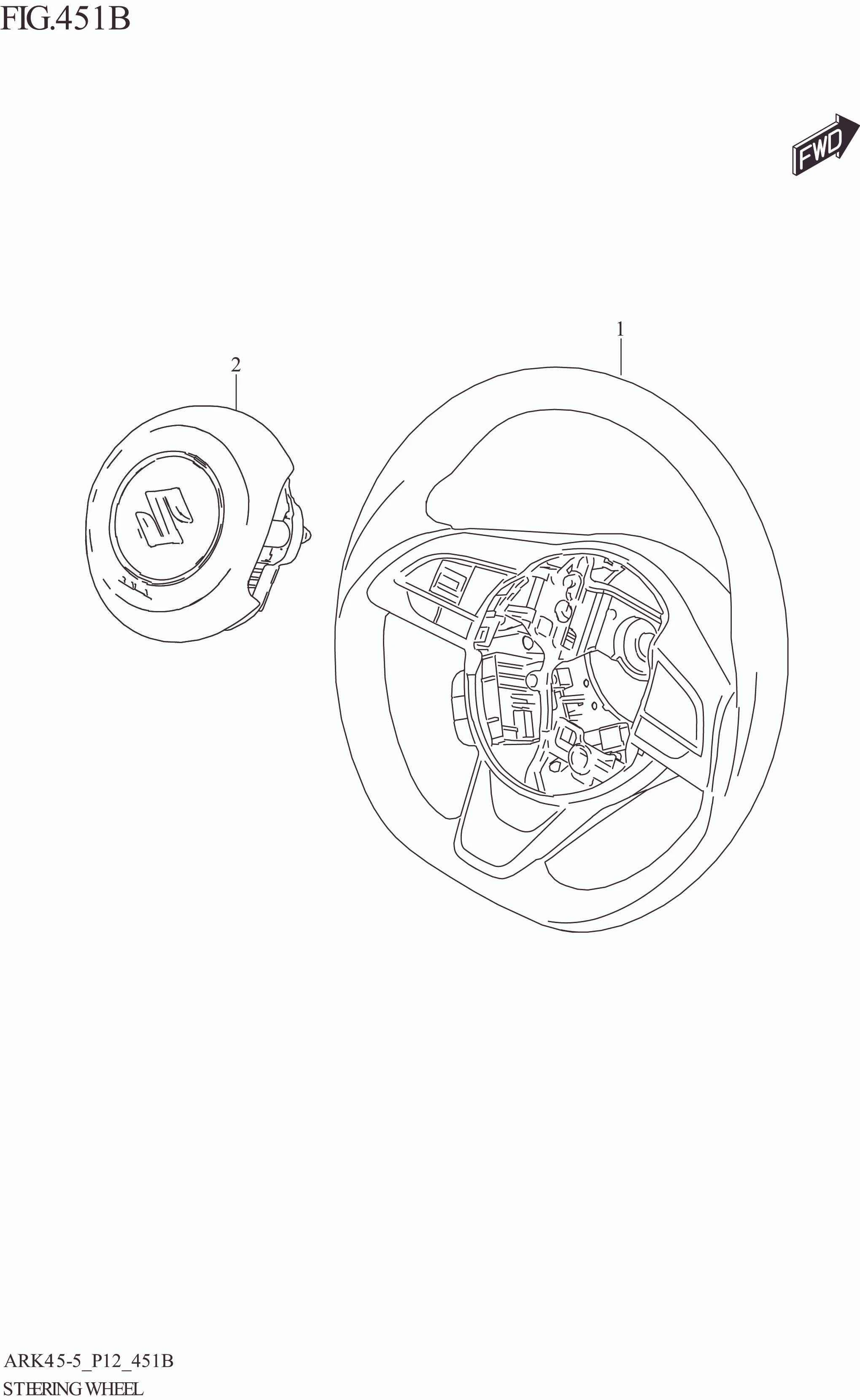 FIG. 451B STEERING WHEEL (GL)