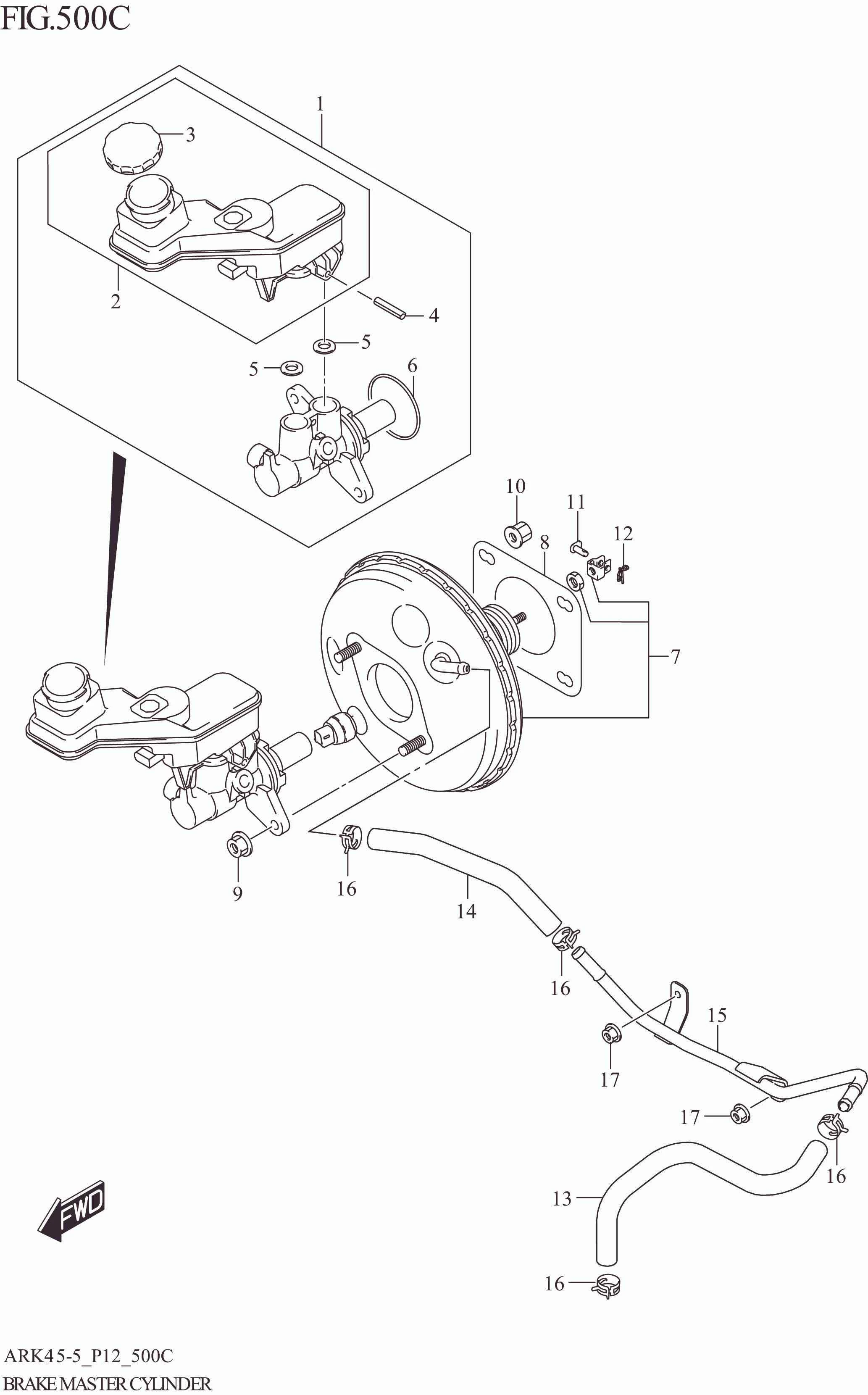 FIG. 500C BRAKE MASTER CYLINDER (4AT:N_ESP)