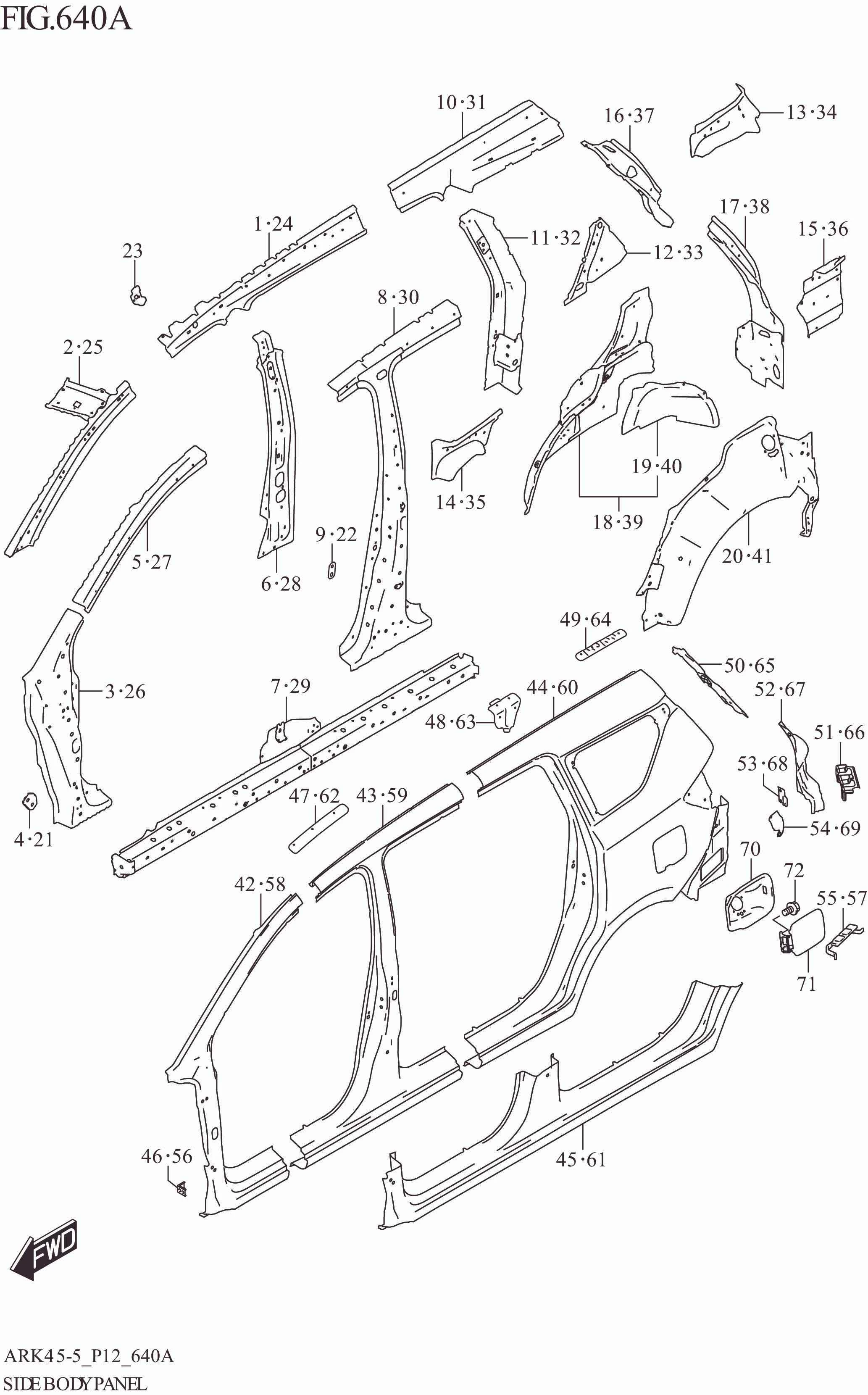 FIG. 640A SIDE BODY PANEL
