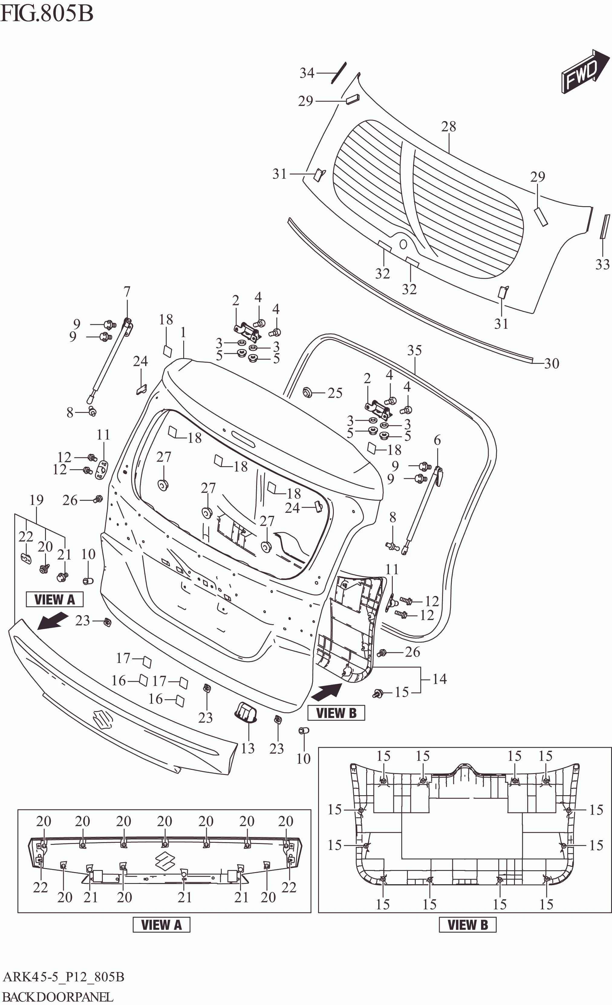 FIG. 805B BACK DOOR PANEL (GL,GX)