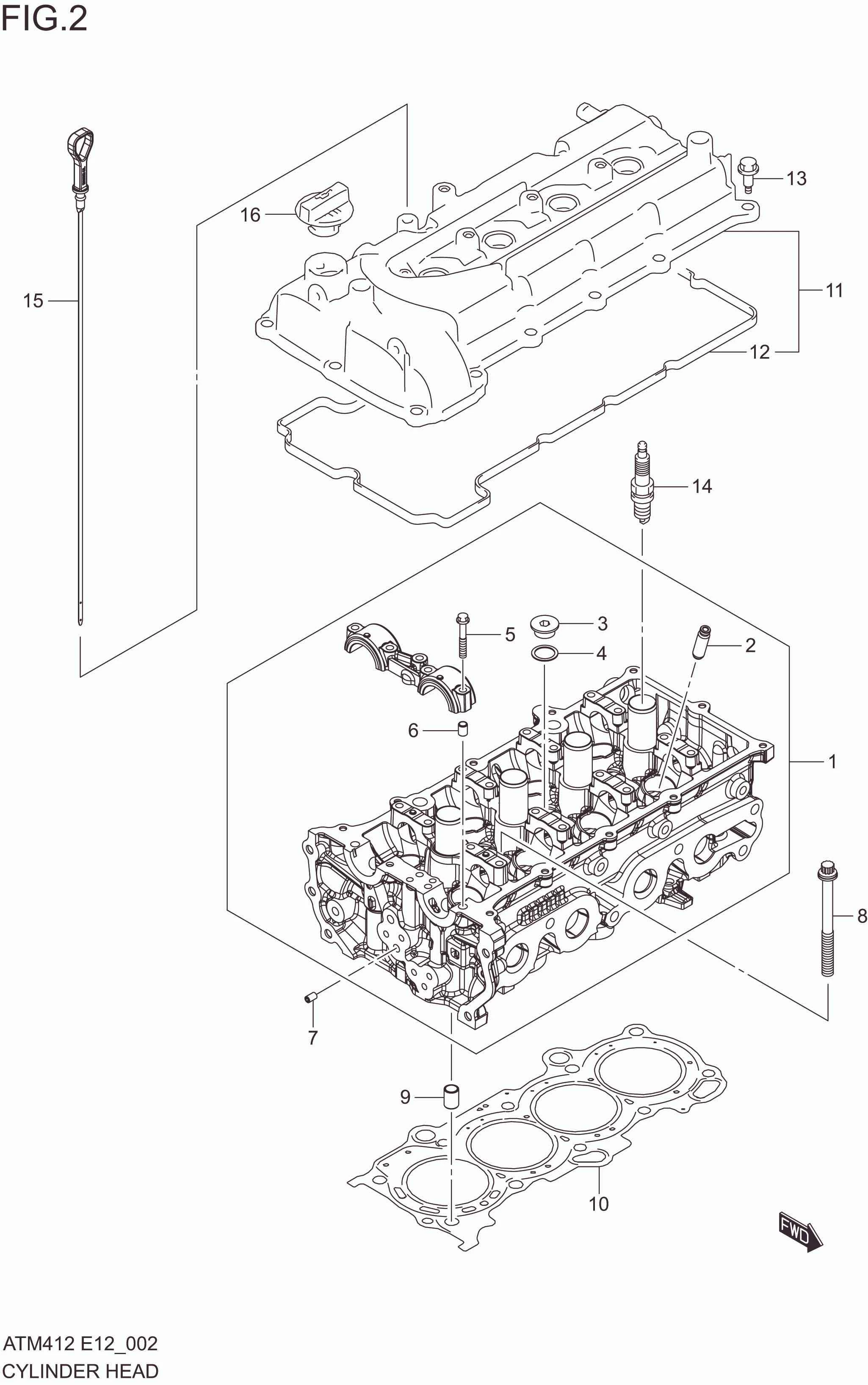 FIG. 2 CYLINDER HEAD