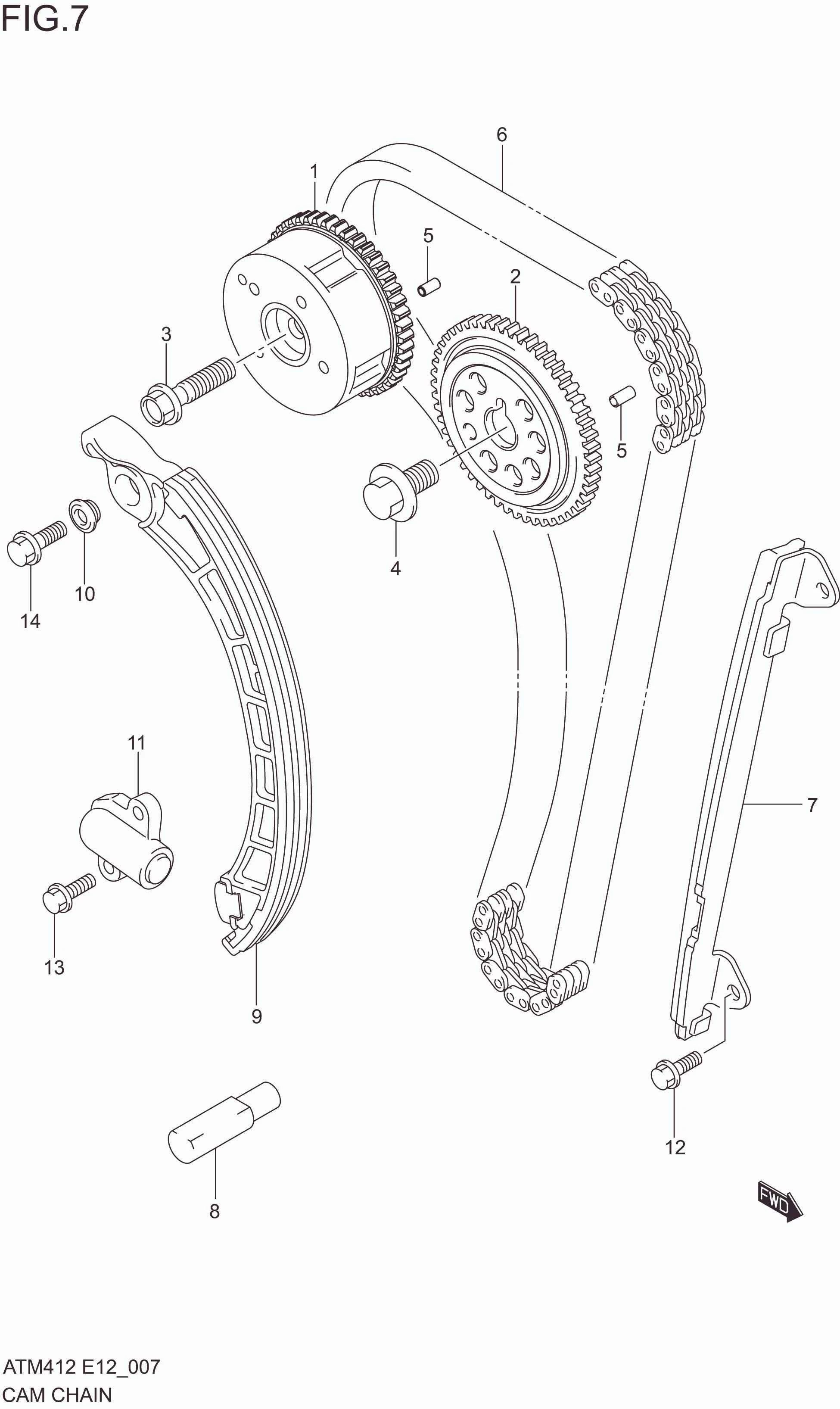 FIG. 7 CAM CHAIN