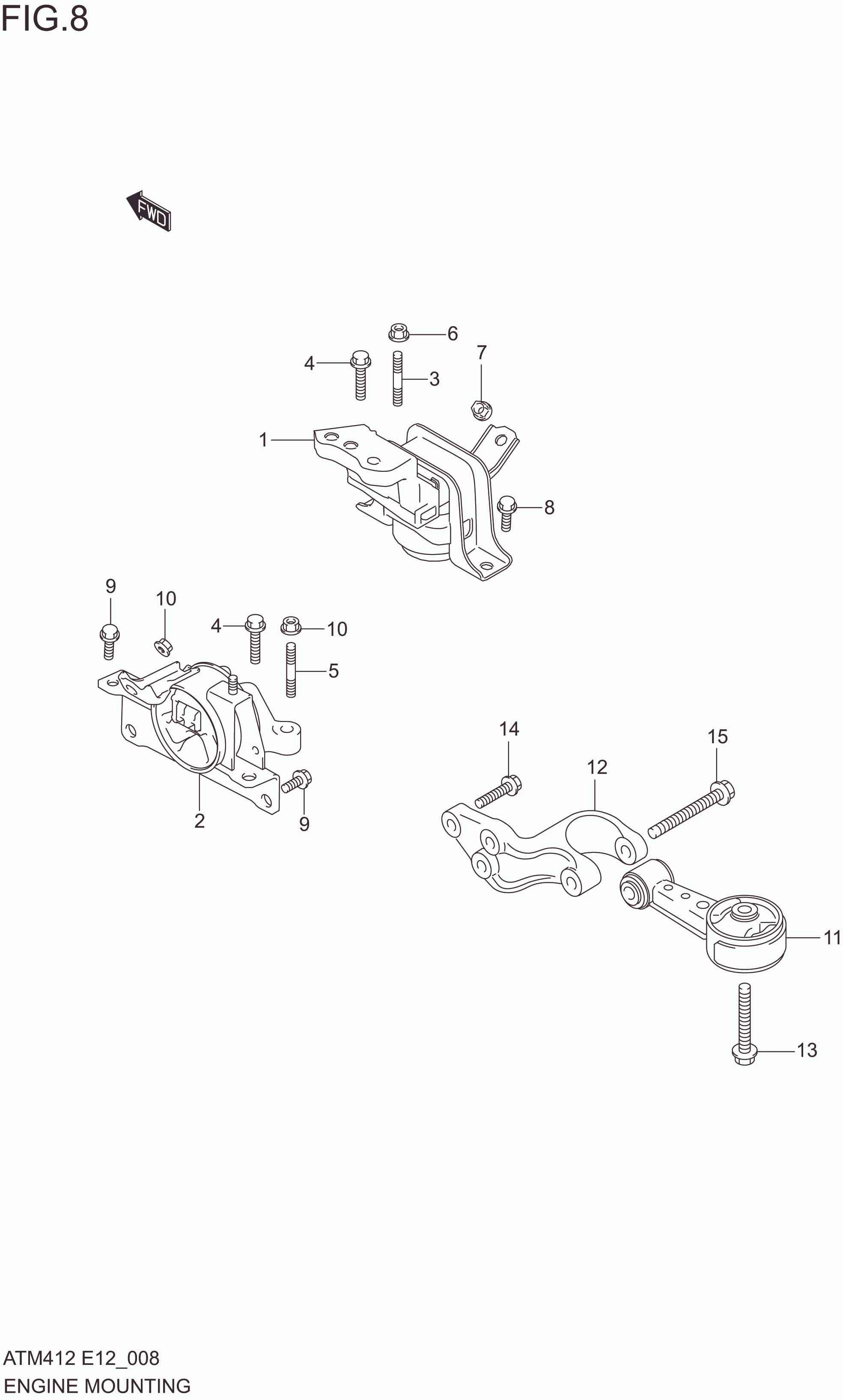 FIG. 8 ENGINE MOUNTING