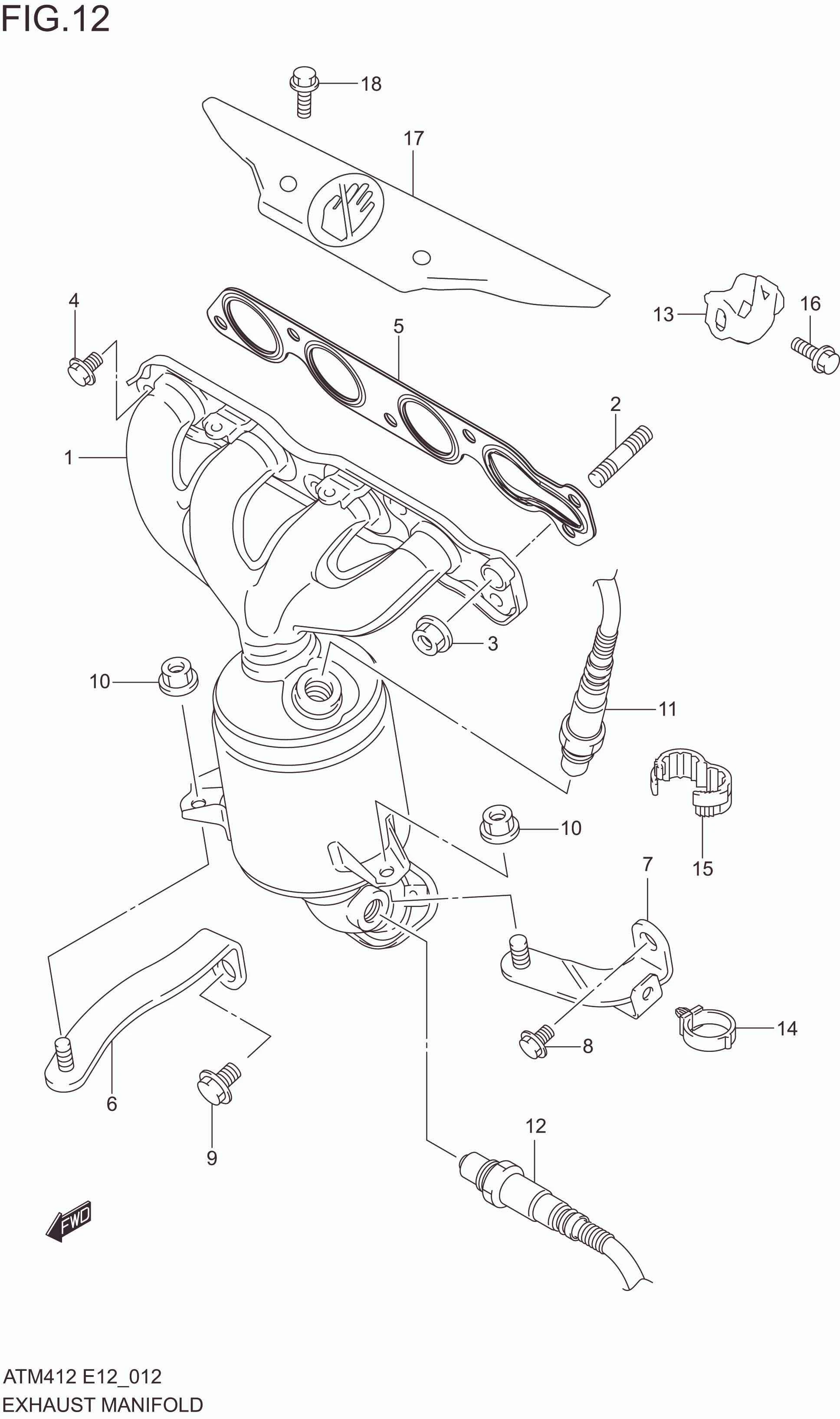 FIG. 12 EXHAUST MANIFOLD