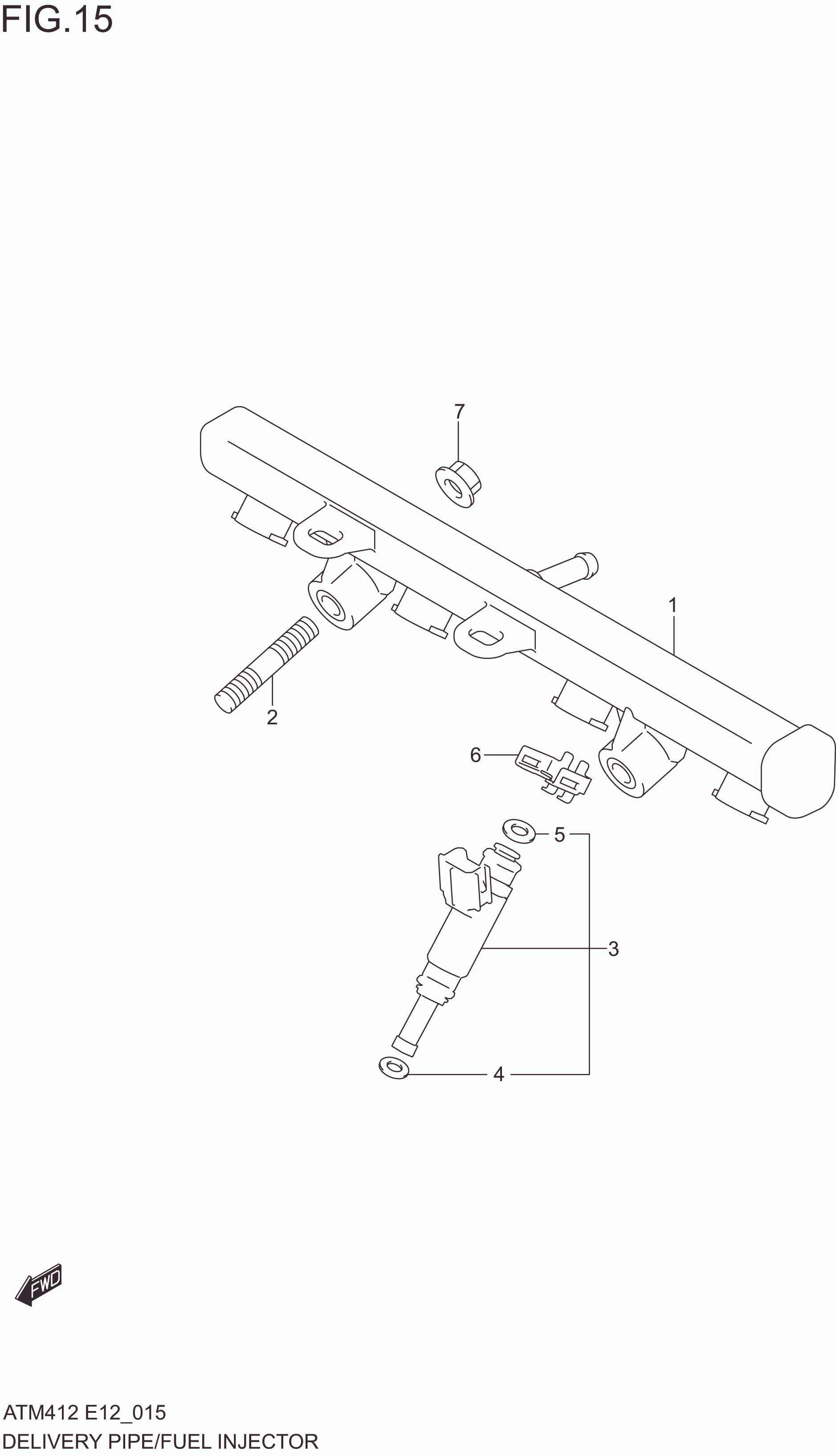 FIG. 15 DELIVERY PIPE/FUEL INJECTOR