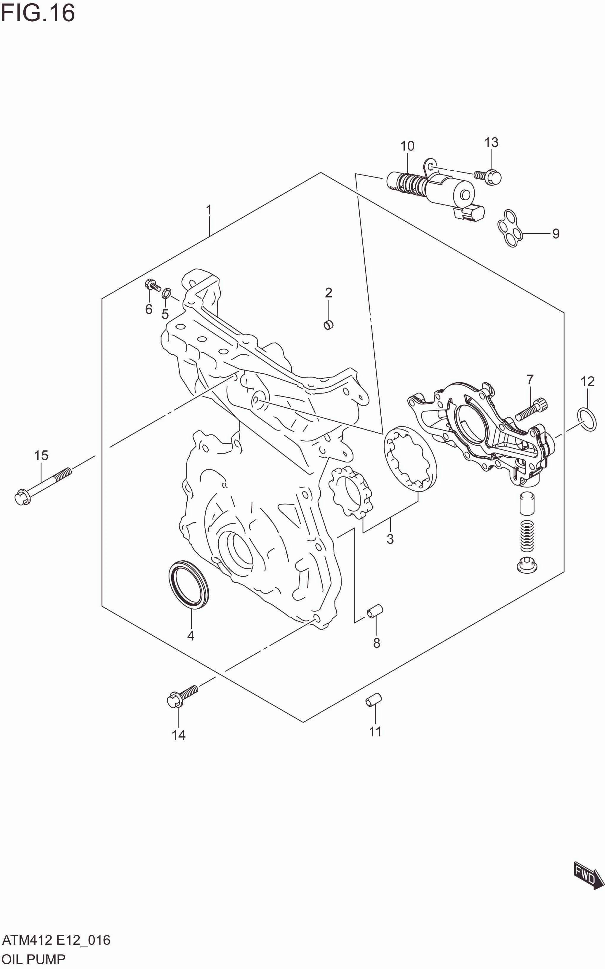 FIG. 16 OIL PUMP