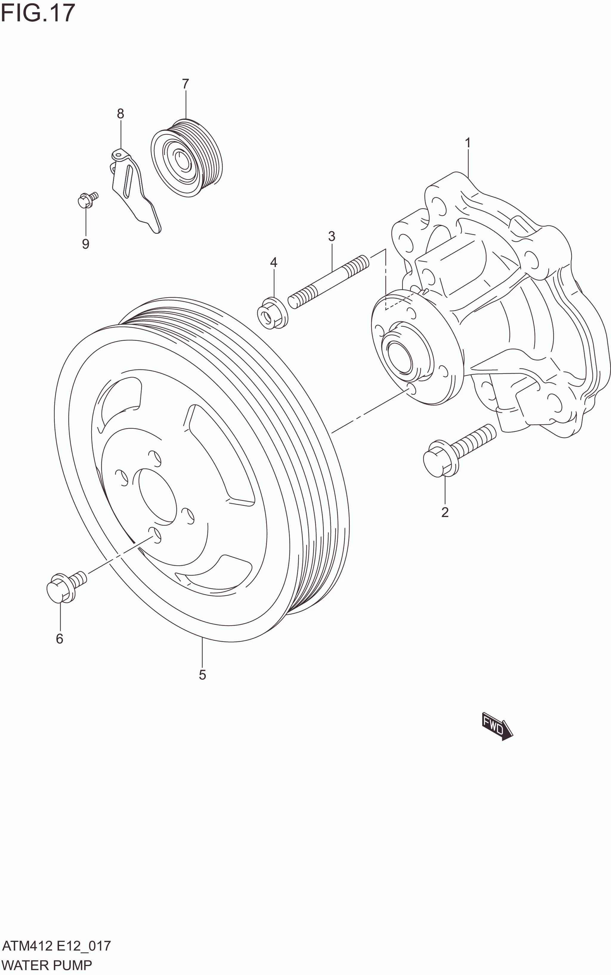 FIG. 17 WATER PUMP