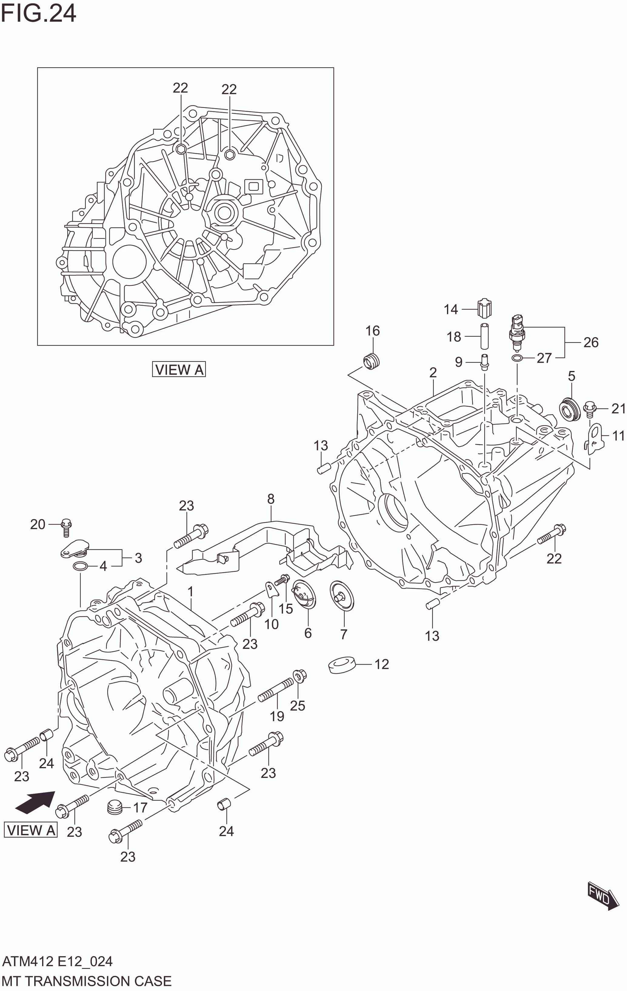 FIG. 24 MT TRANSMISSION CASE (5MT)