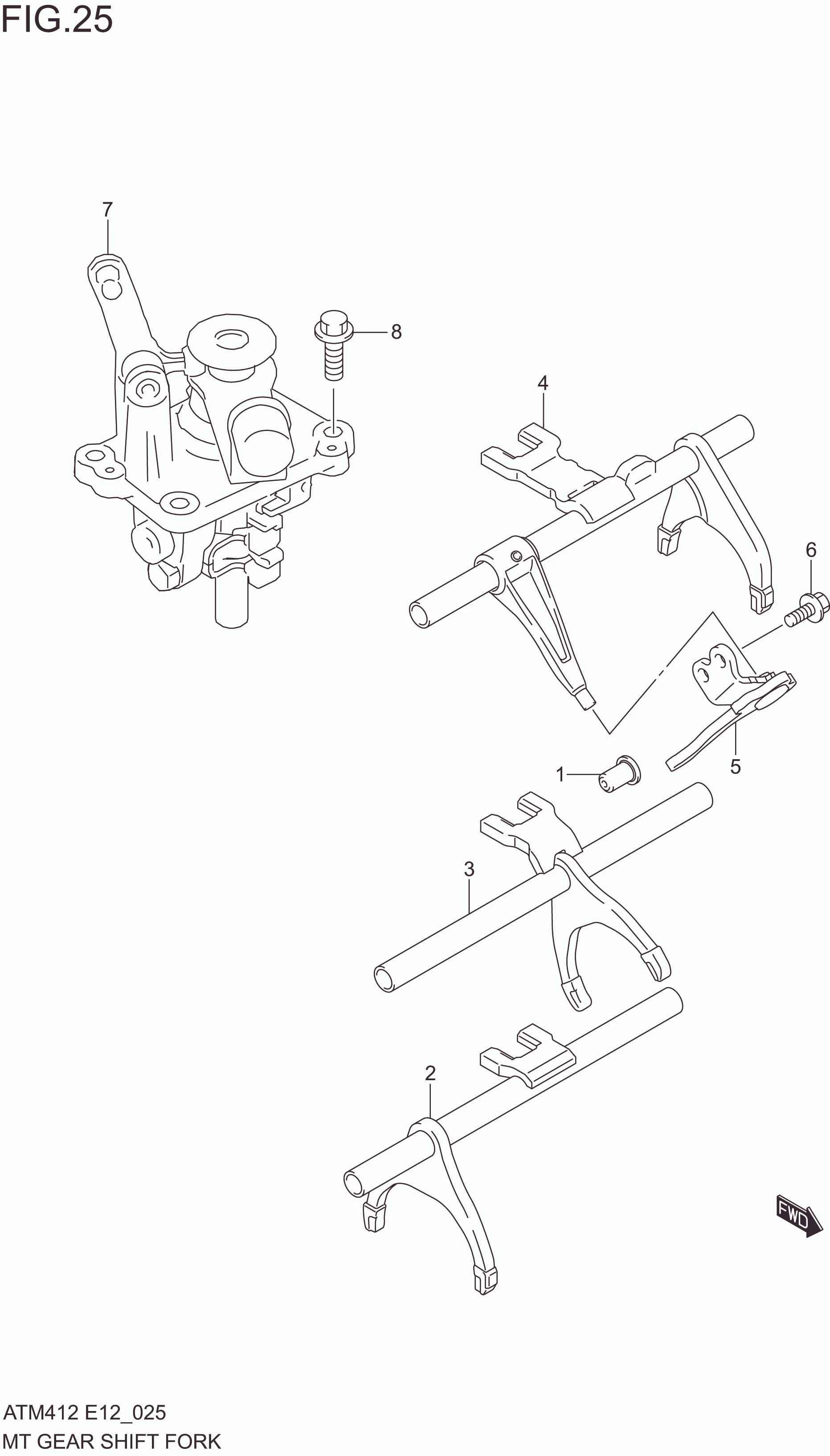 FIG. 25 MT GEAR SHIFT FORK (5MT)