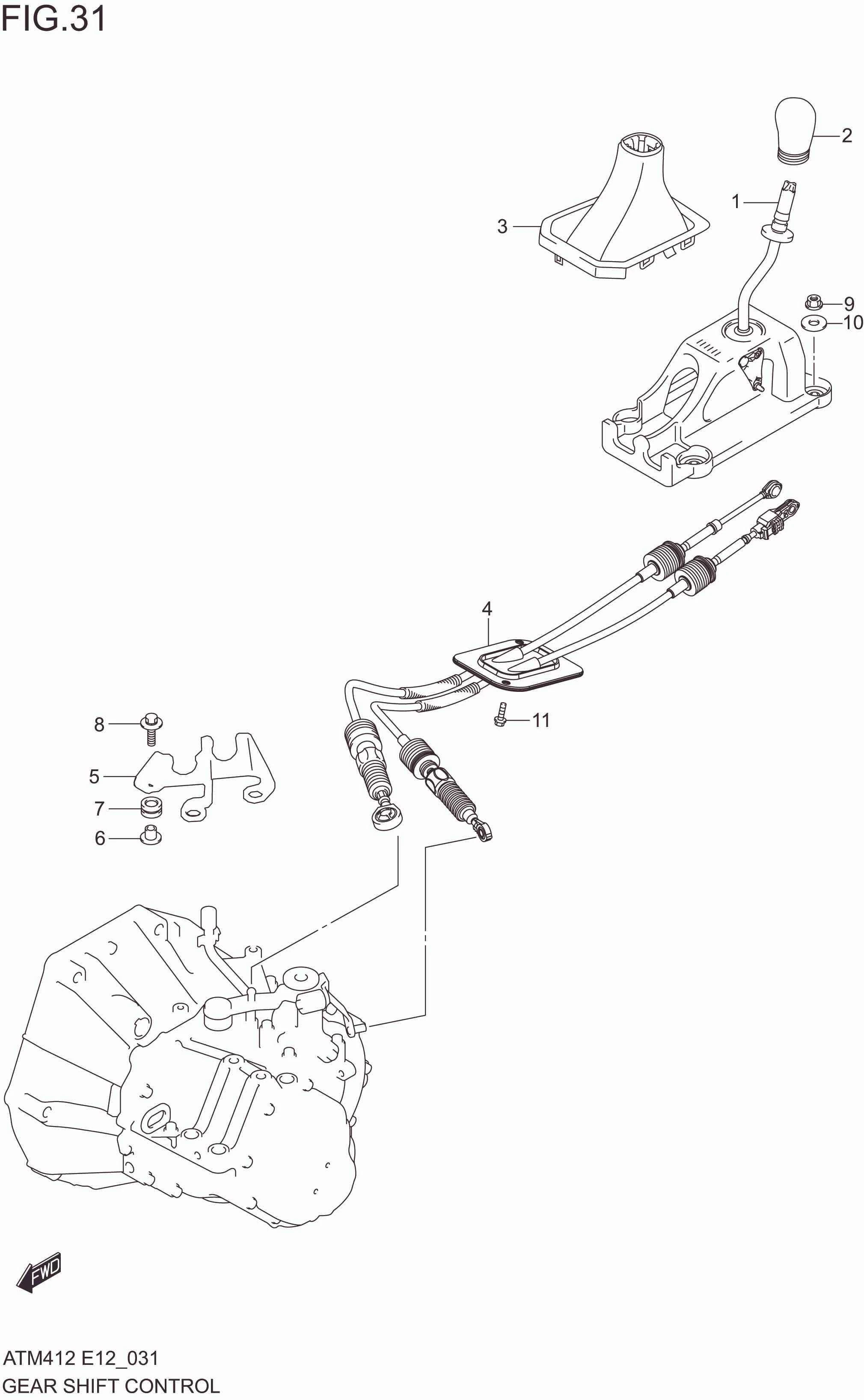 FIG. 31 GEAR SHIFT CONTROL (5MT)