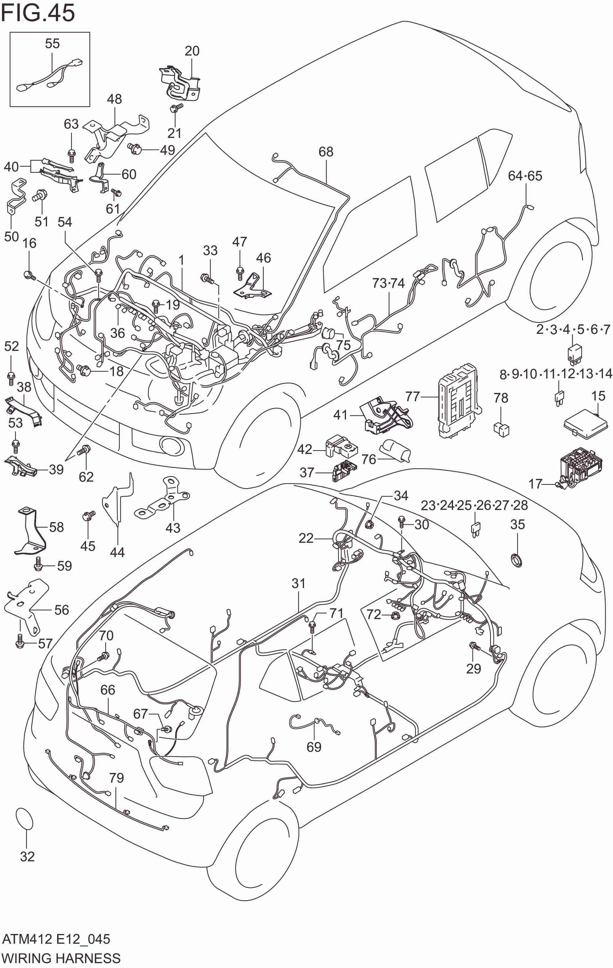 FIG. 45 WIRING HARNESS