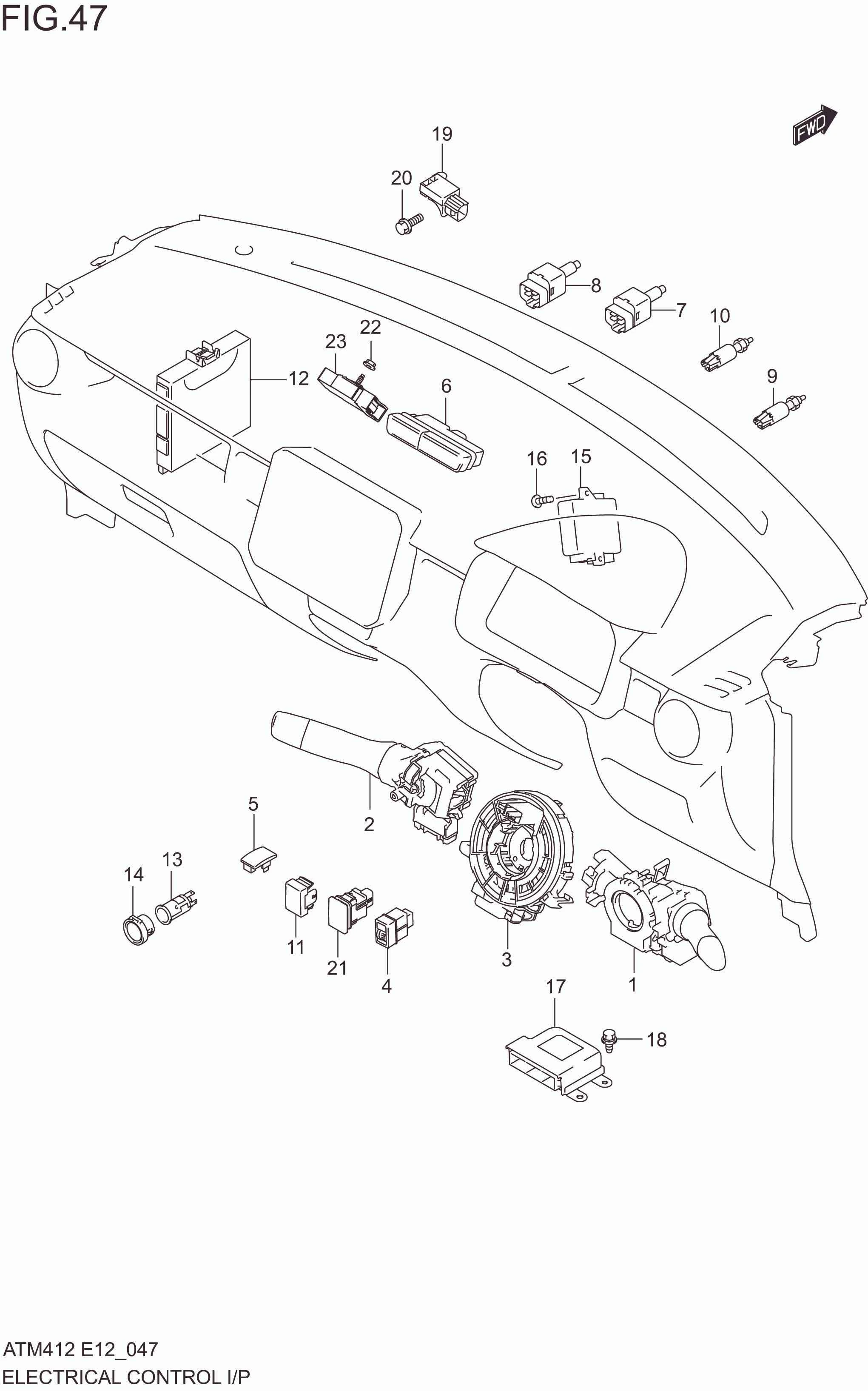 FIG. 47 ELECTRICAL CONTROL INSTRUMENTAL PANEL