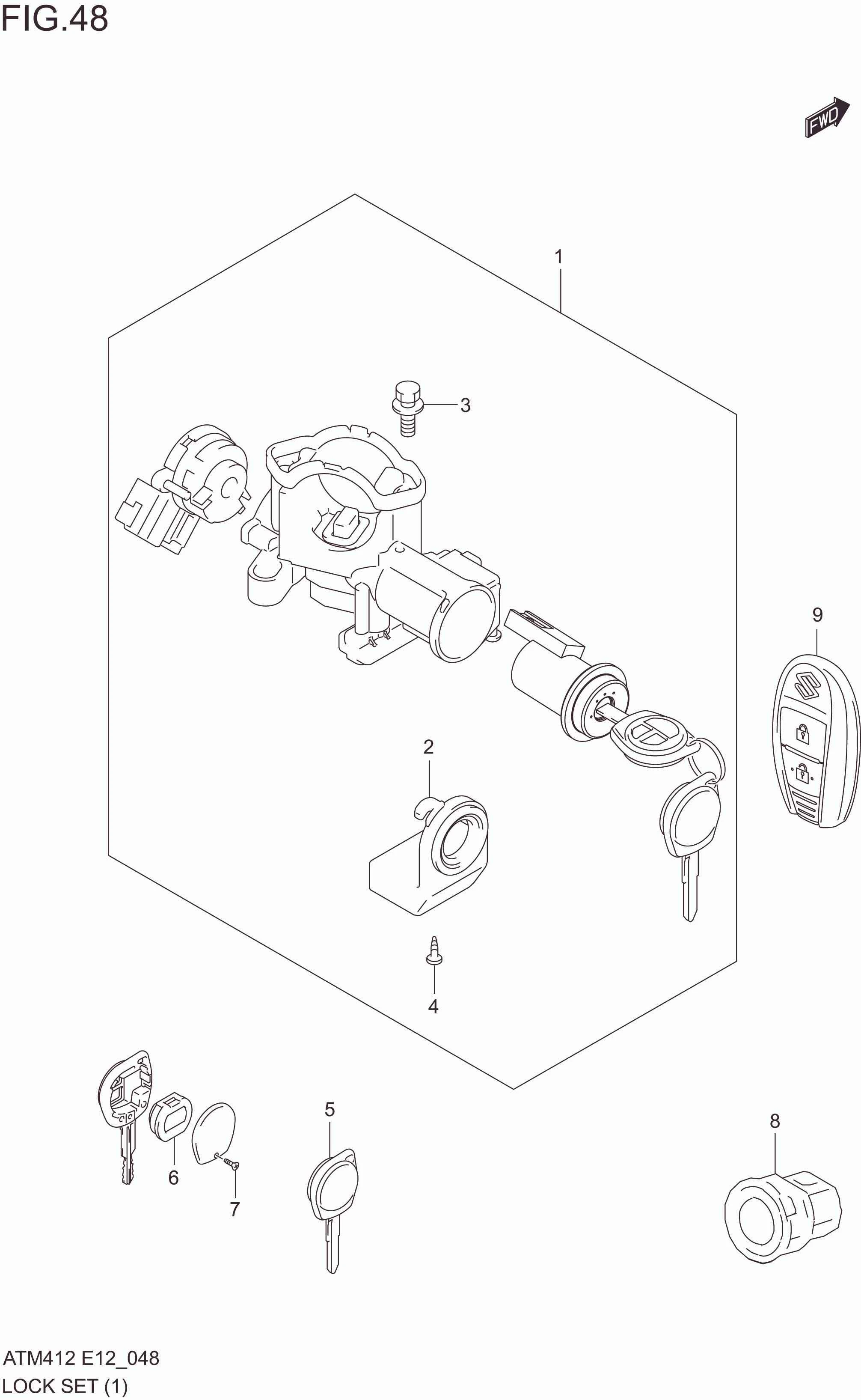 FIG. 48 LOCK SET (GL;5AGS:GLX)