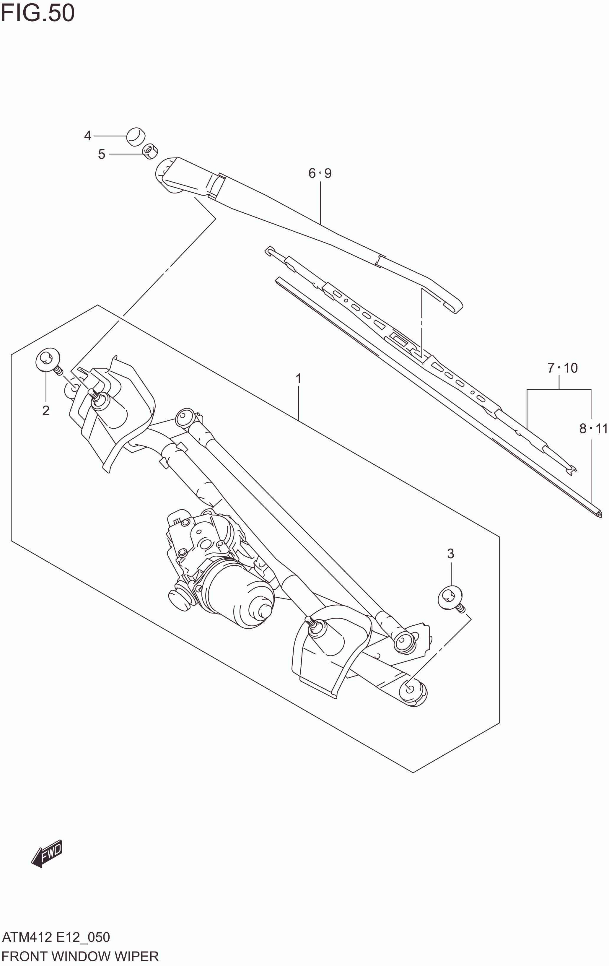 FIG. 50 FRONT WINDOW WIPER