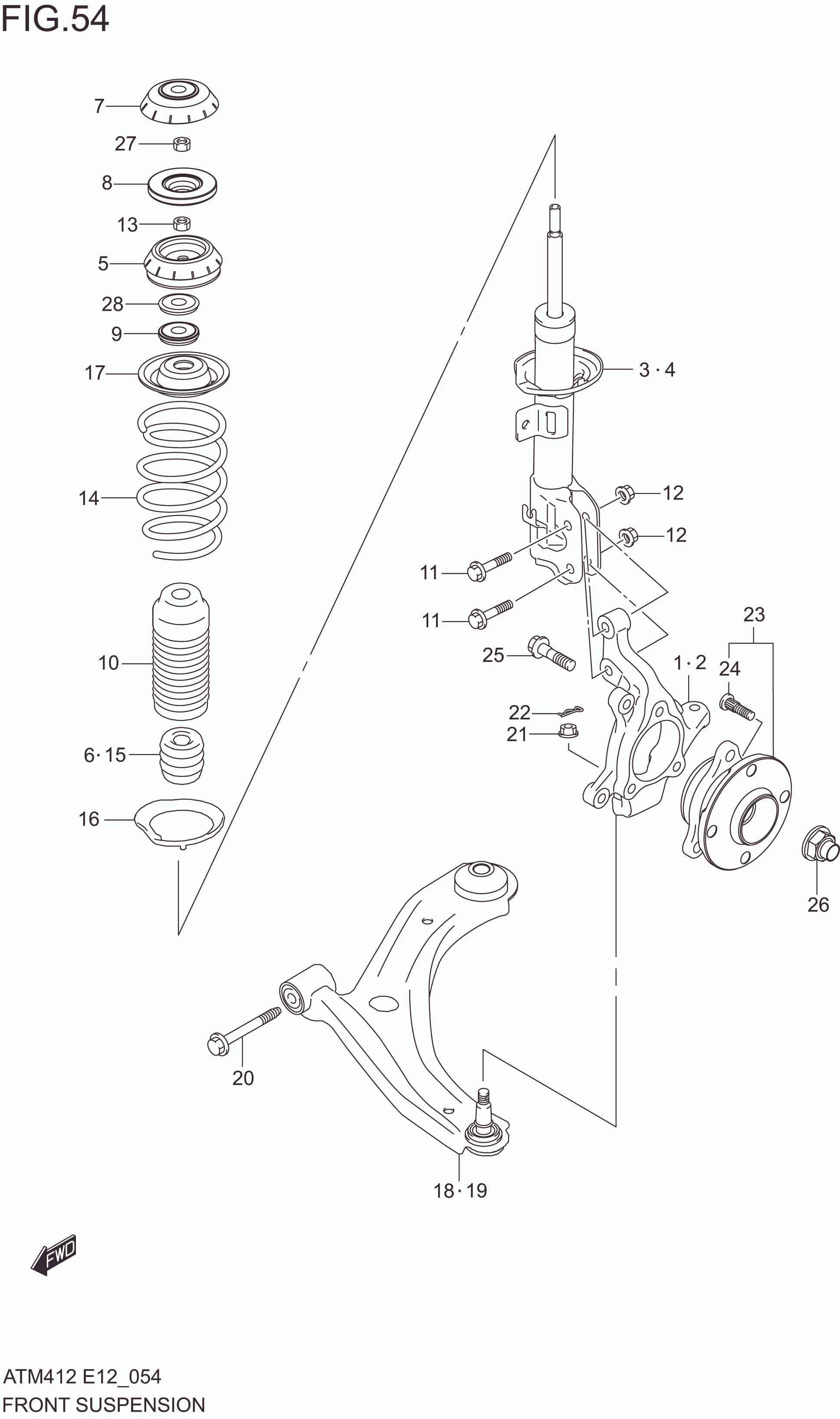 FIG. 54 FRONT SUSPENSION