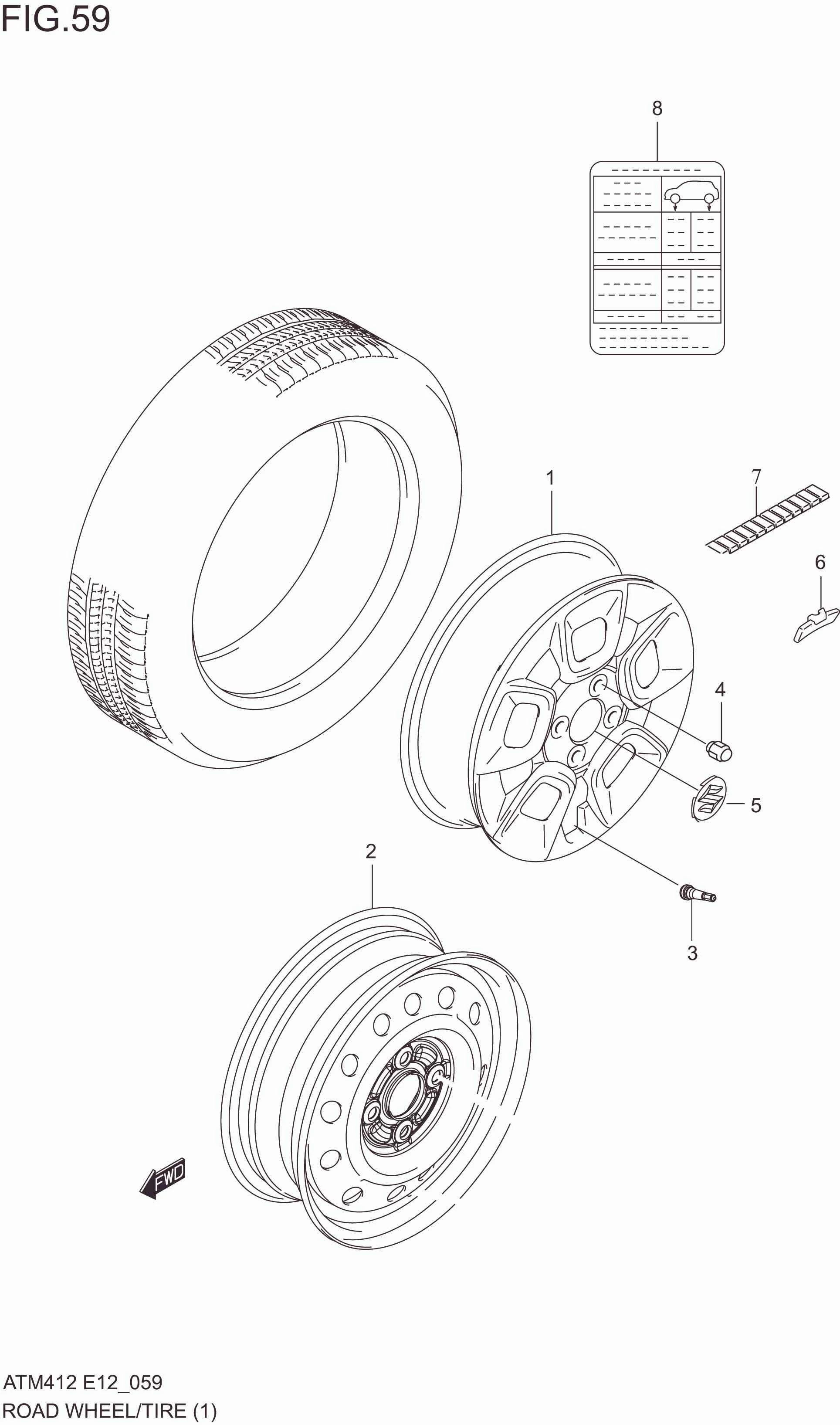 FIG. 59 ROAD WHEEL/TIRE