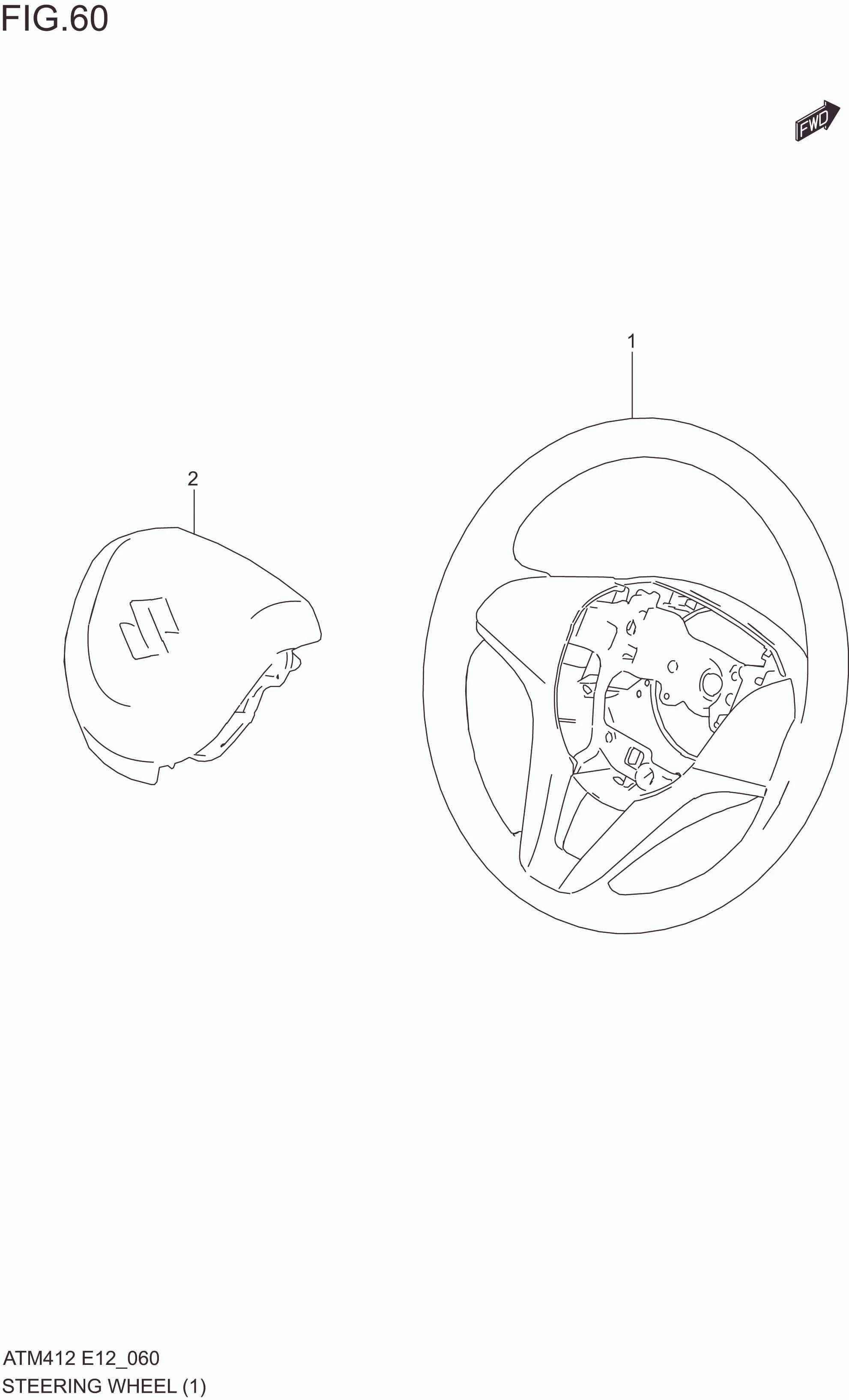 FIG. 60 STEERING WHEEL (GL)
