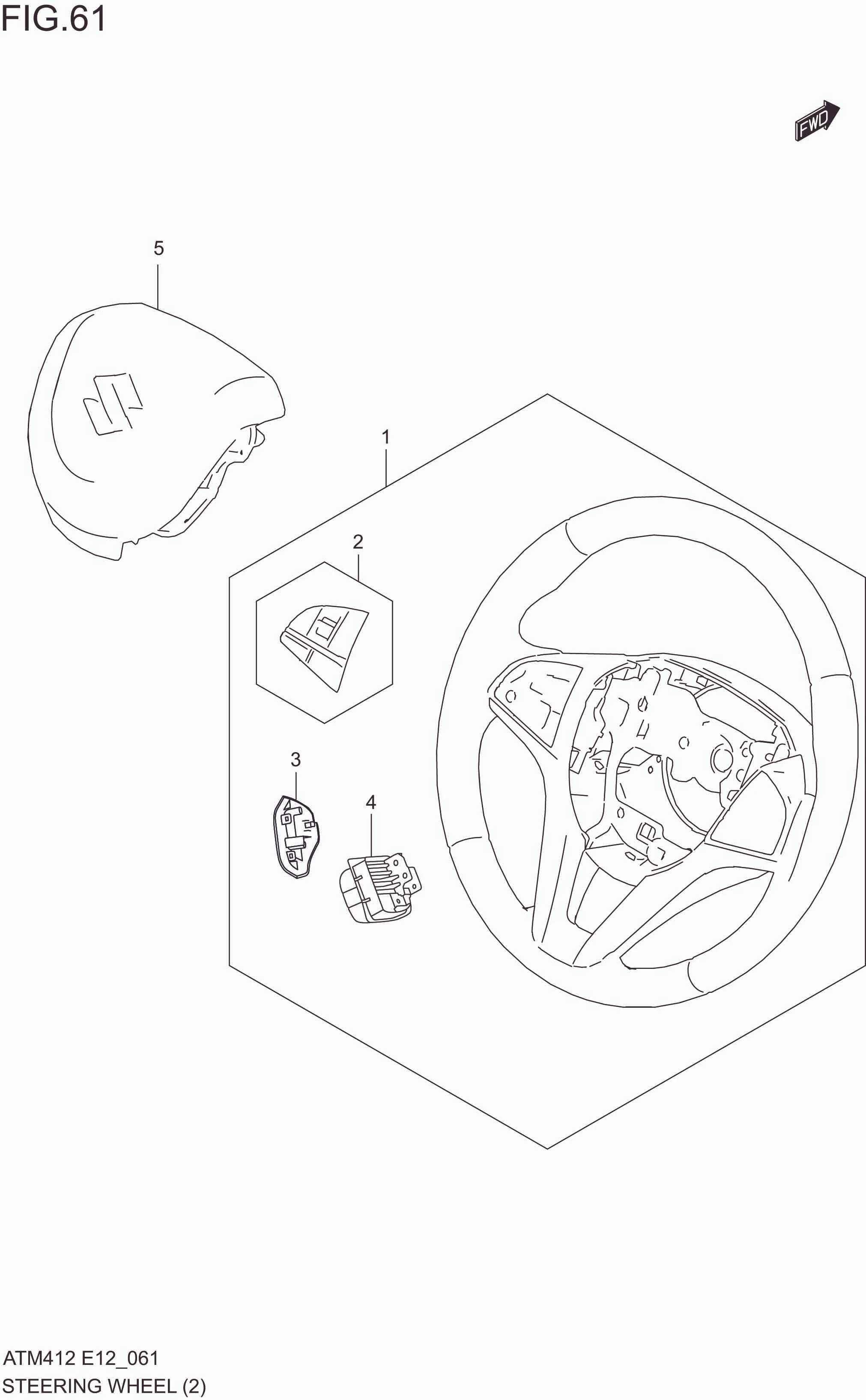 FIG. 61 STEERING WHEEL (GLX)