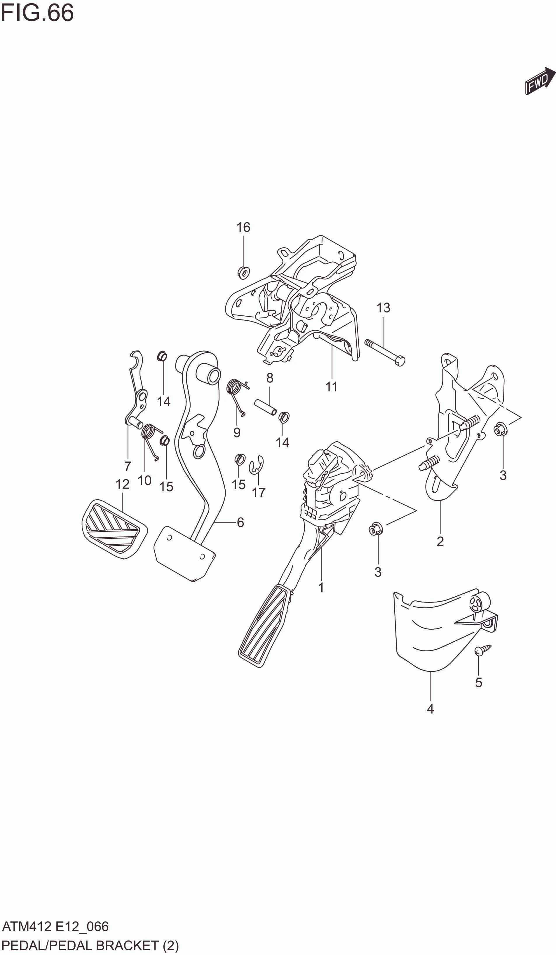 FIG. 66 PEDAL/PEDAL BRACKET (5AGS)