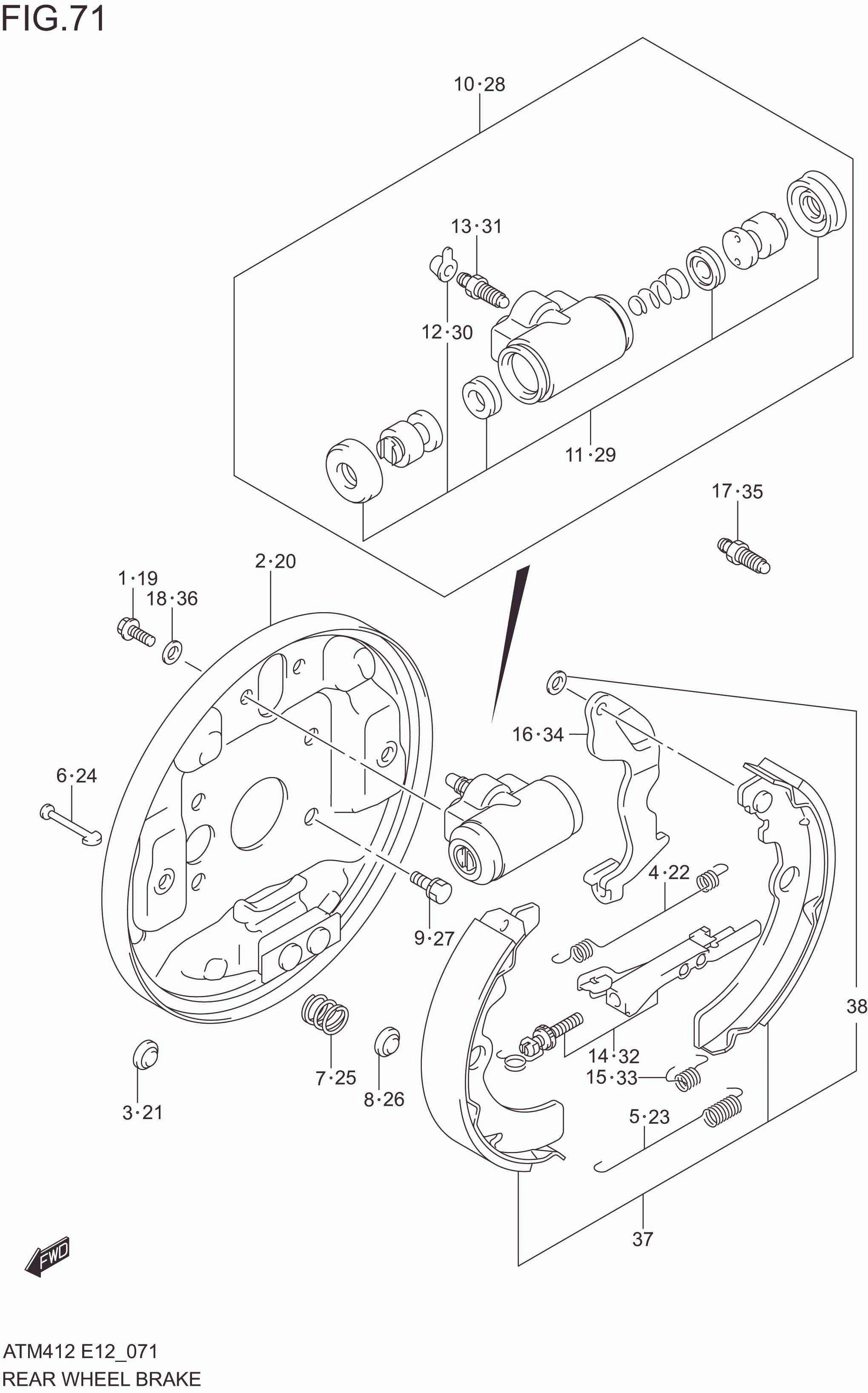 FIG. 71 REAR WHEEL BRAKE