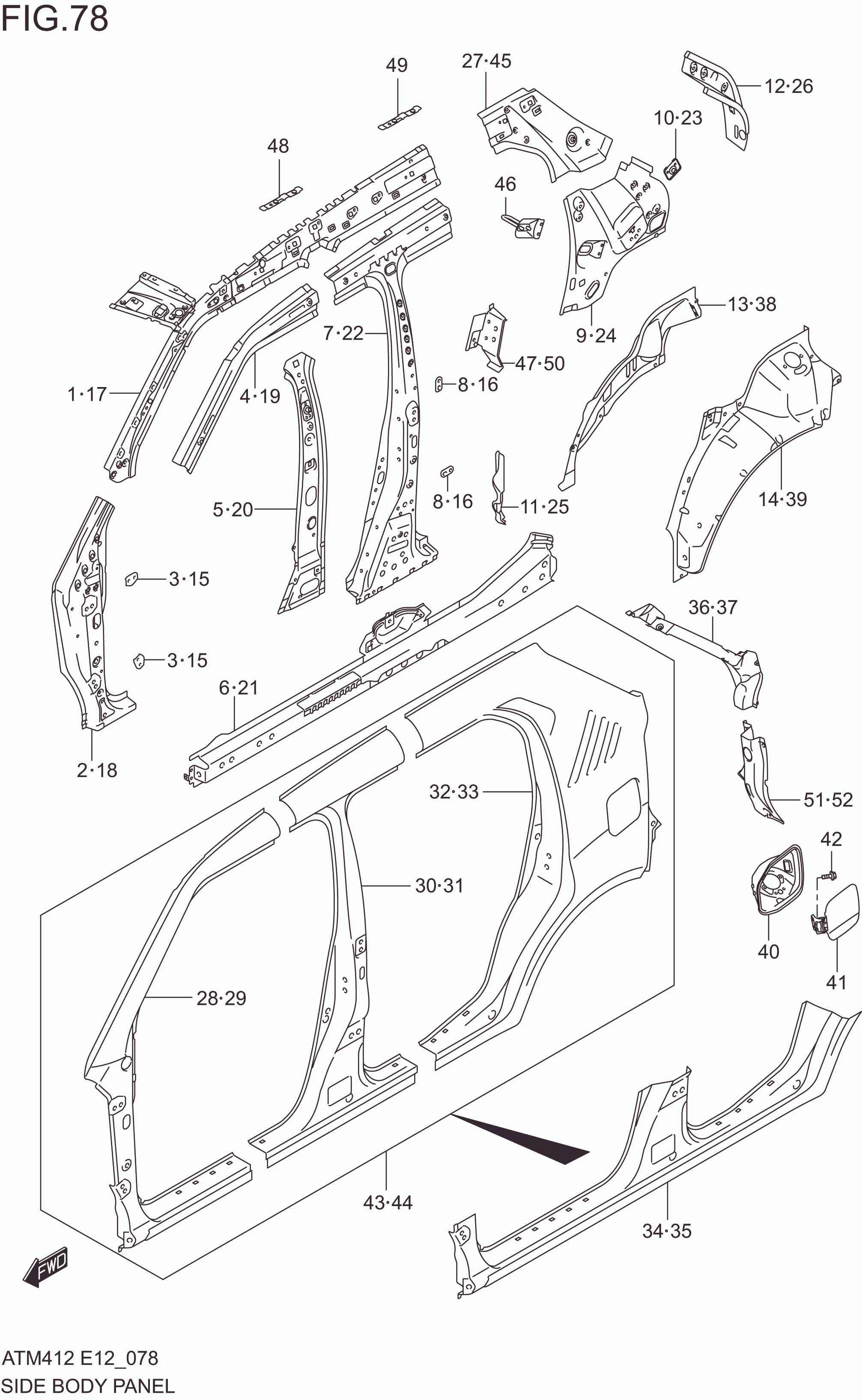 FIG. 78 SIDE BODY PANEL