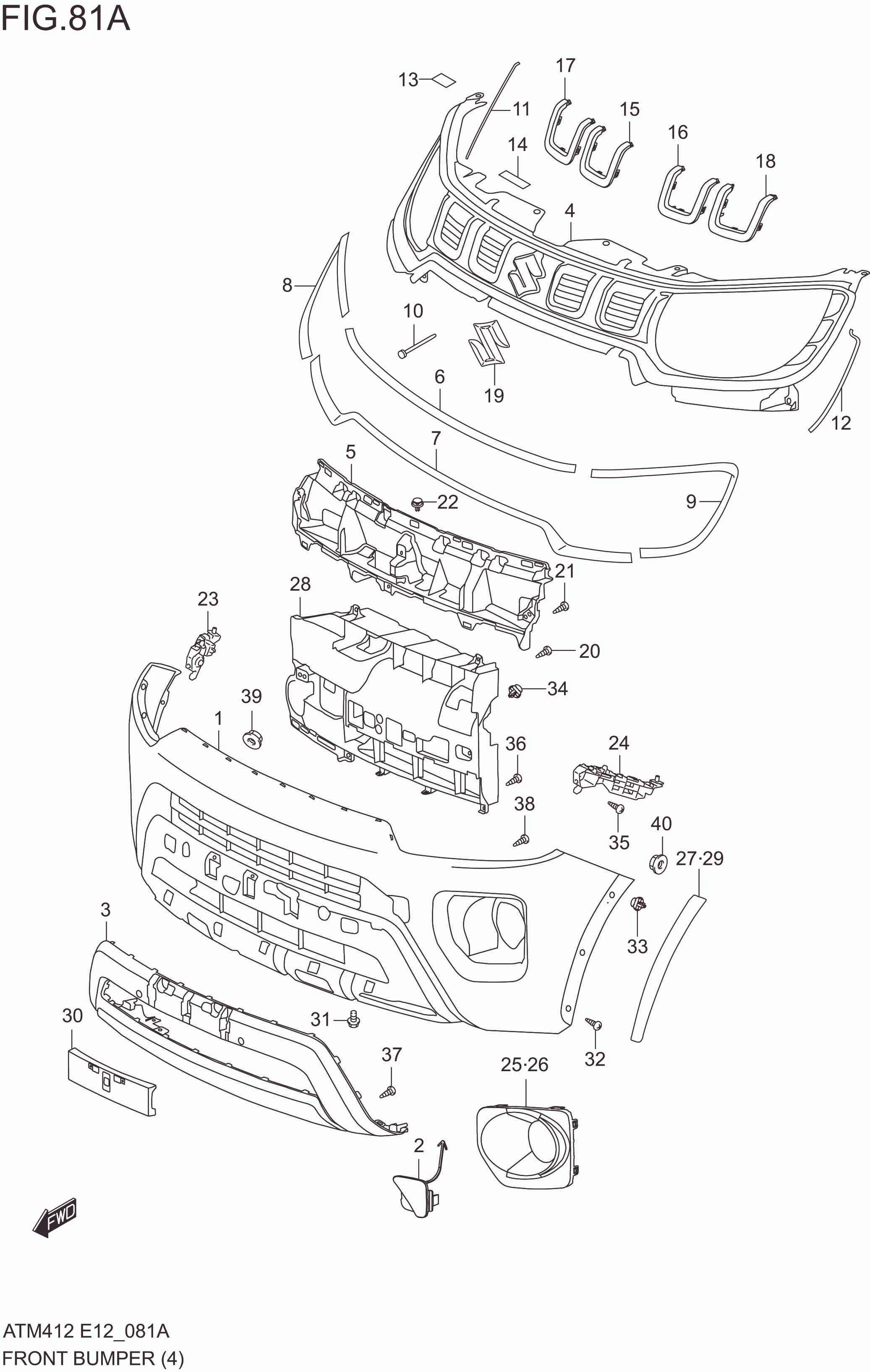 FIG. 81A FRONT BUMPER (TYPE-2:GLX)