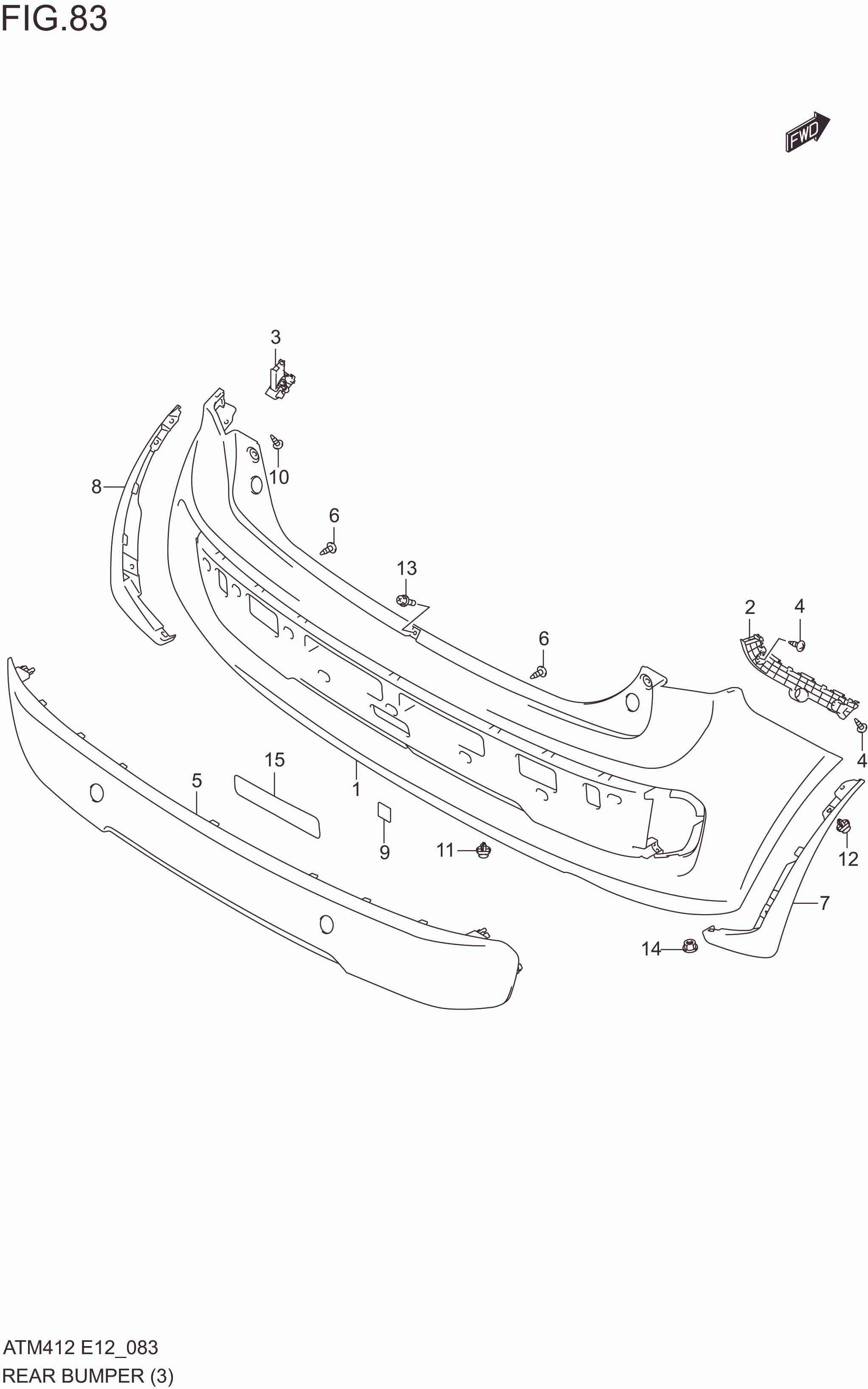 FIG. 83 REAR BUMPER (TYPE-1:GLX)