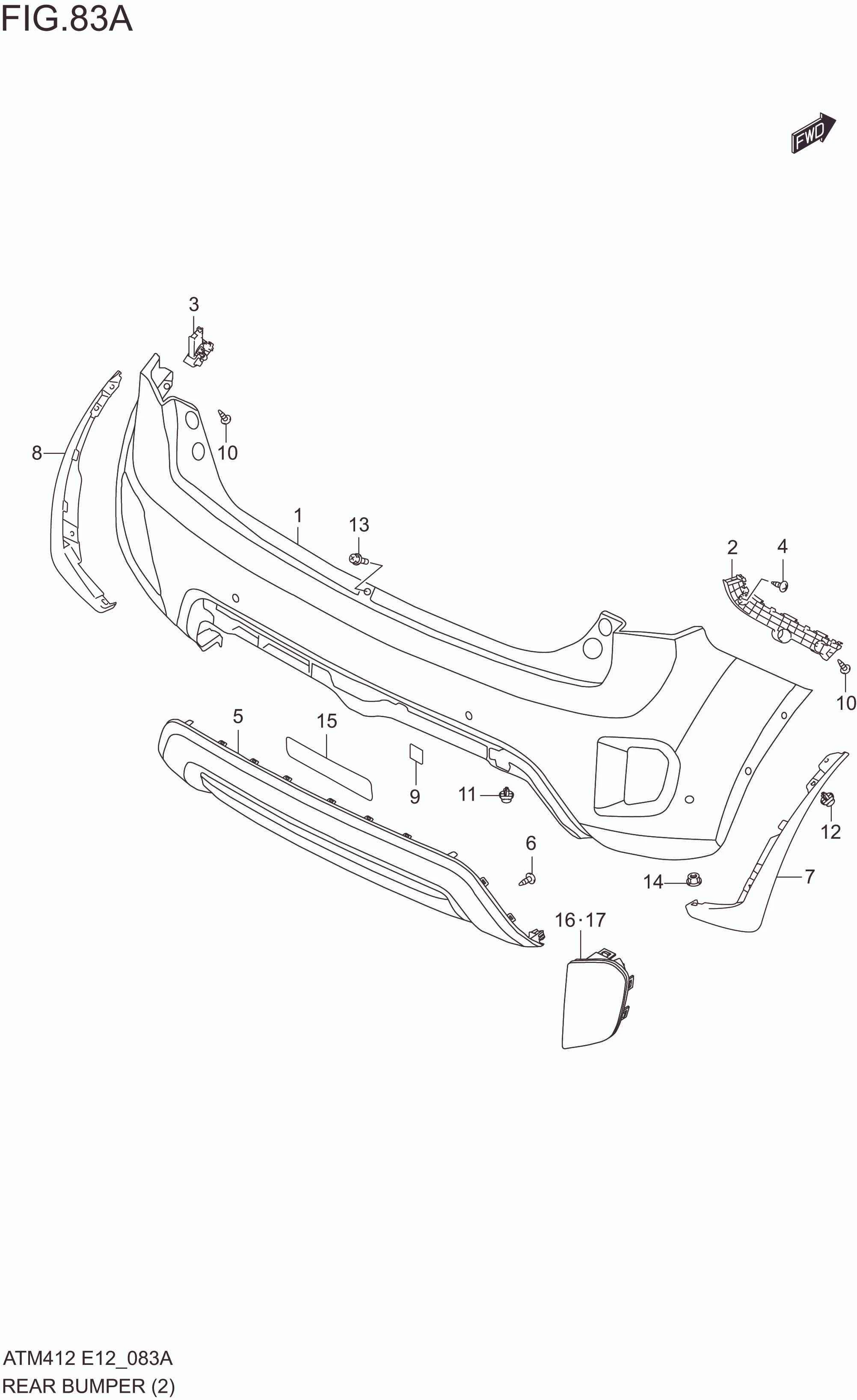 FIG. 83A REAR BUMPER (TYPE-2:GLX)