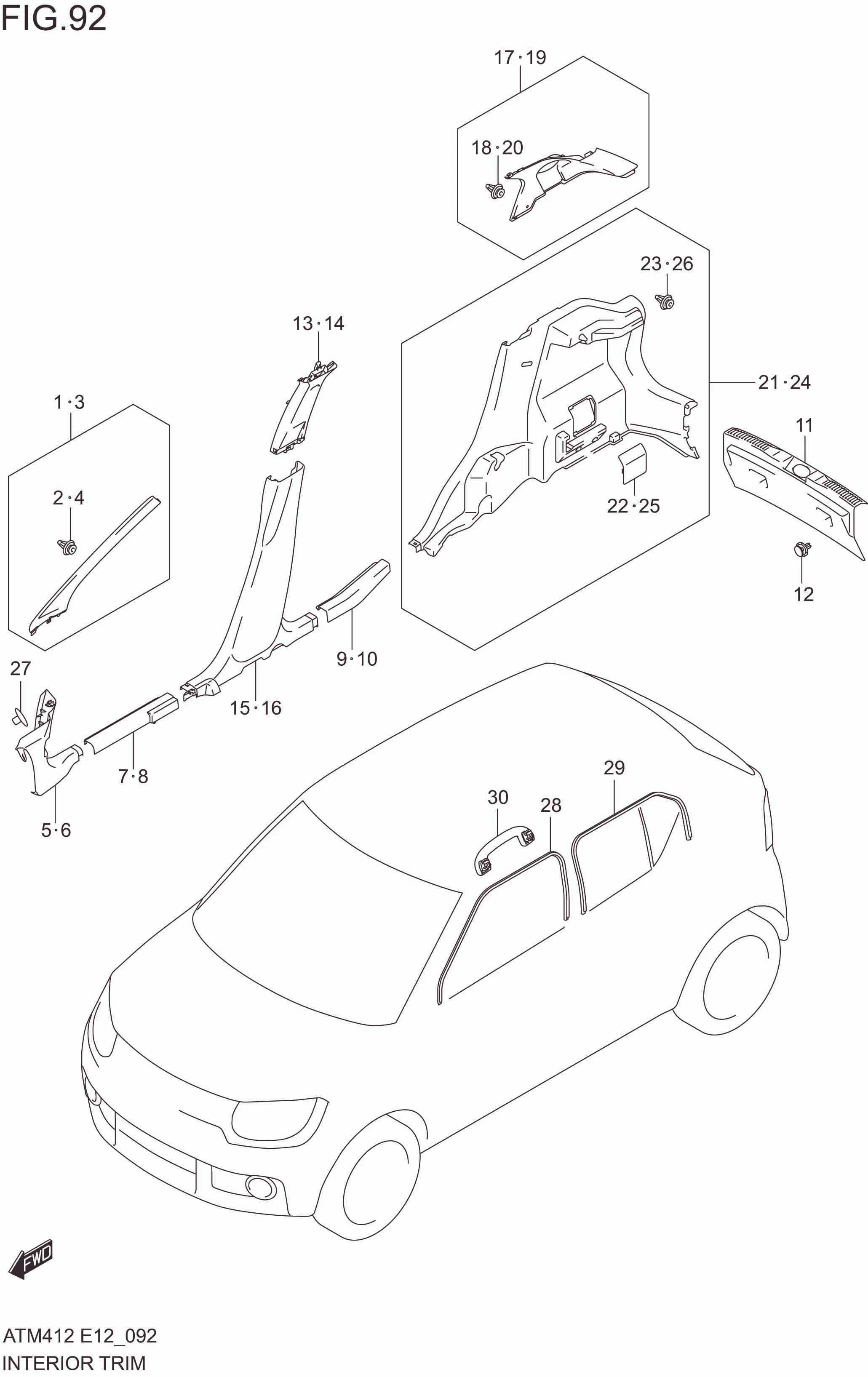 FIG. 92 INTERIOR TRIM