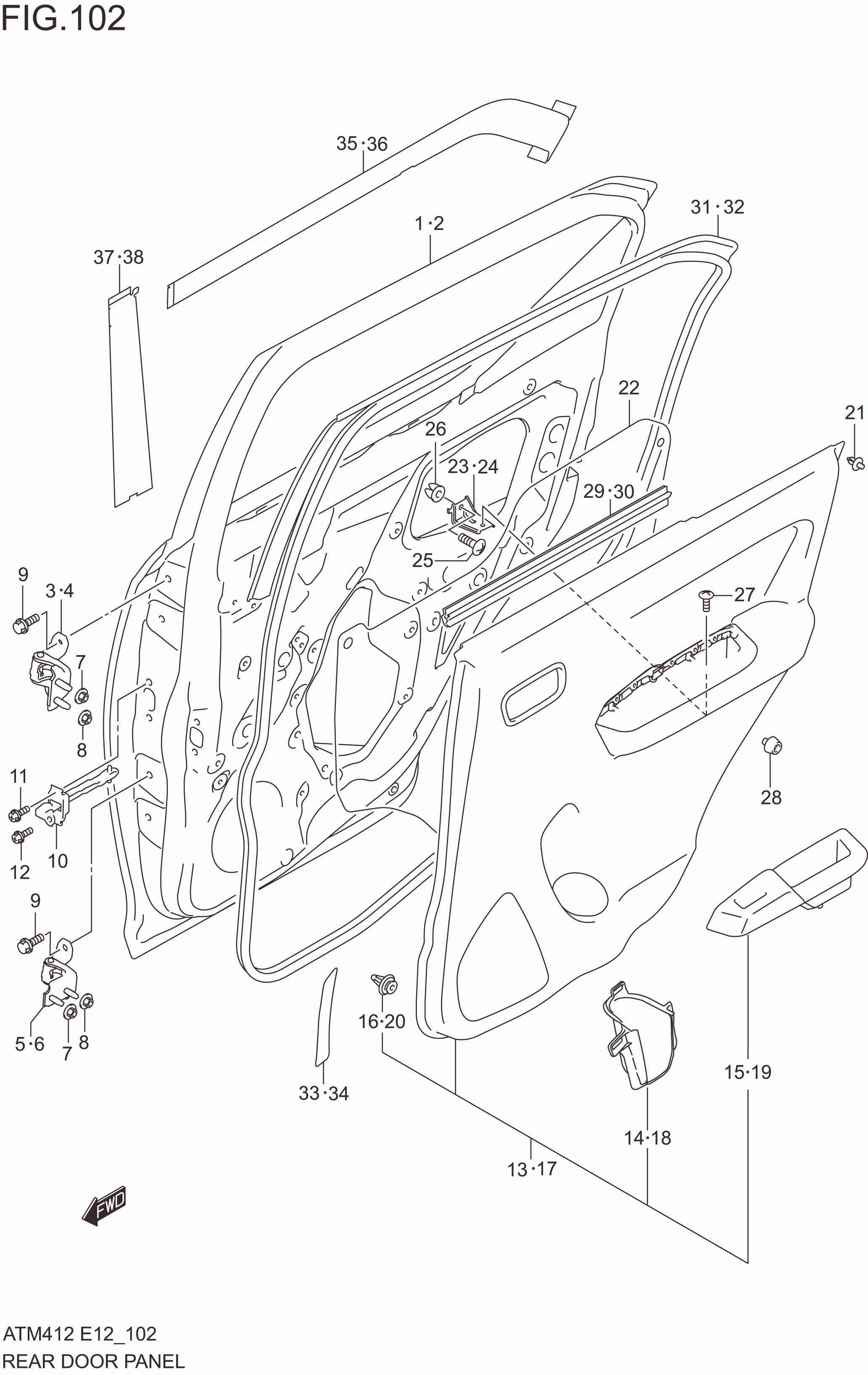 FIG. 102 REAR DOOR PANEL